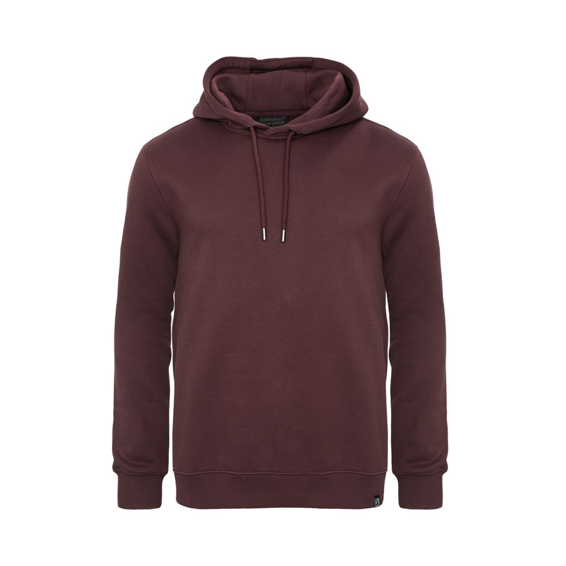 Unisex Hoodie Key Hood in Bordeaux mit doppellagiger Kapuze, Vorderansicht
