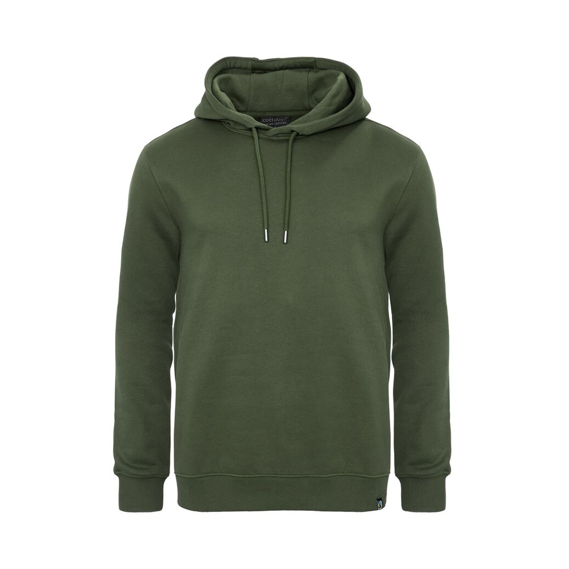 Unisex Hoodie Key Hood in Dunkelgrün mit doppellagiger Kapuze, Vorderansicht
