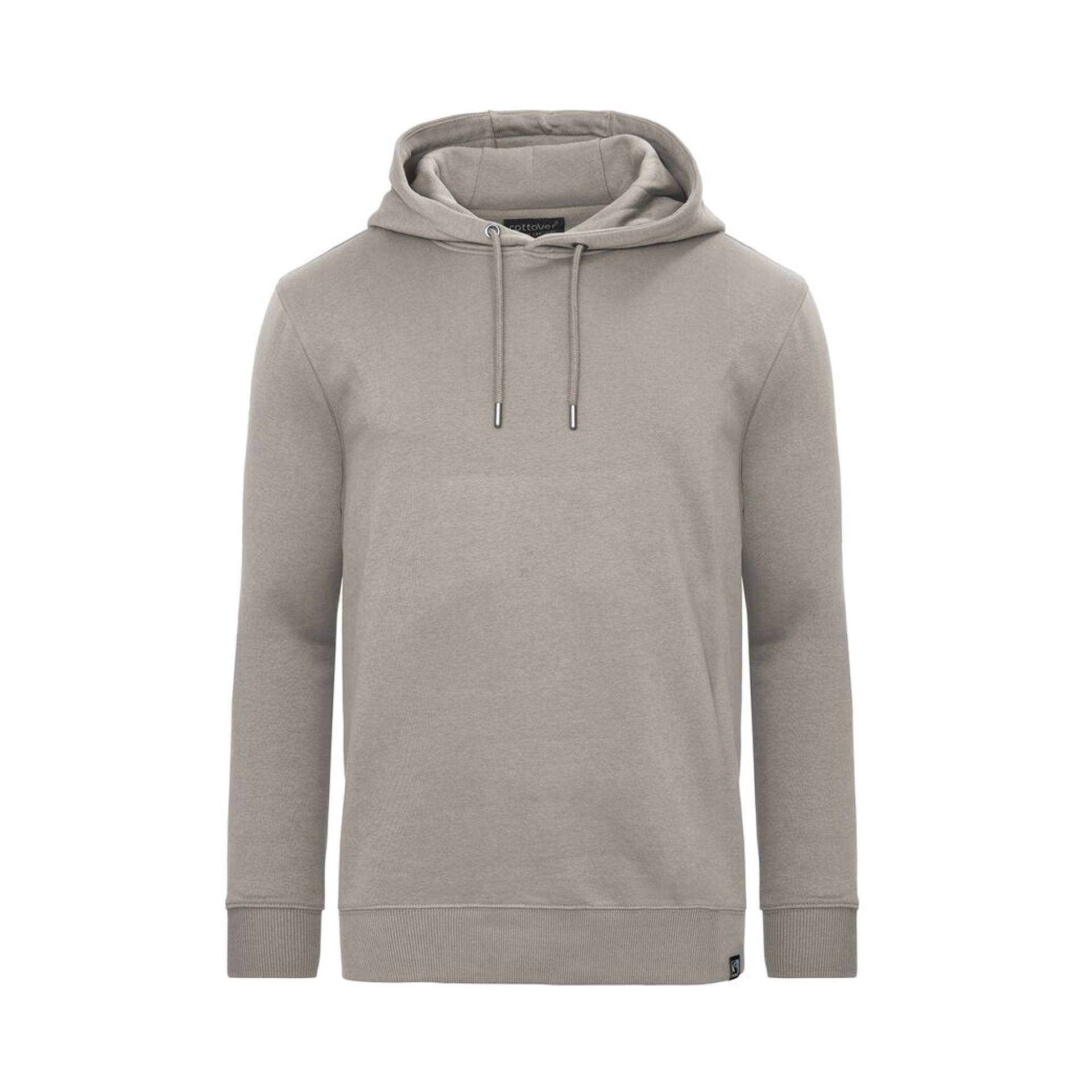 Unisex Hoodie Key Hood in Sand mit doppellagiger Kapuze, Vorderansicht