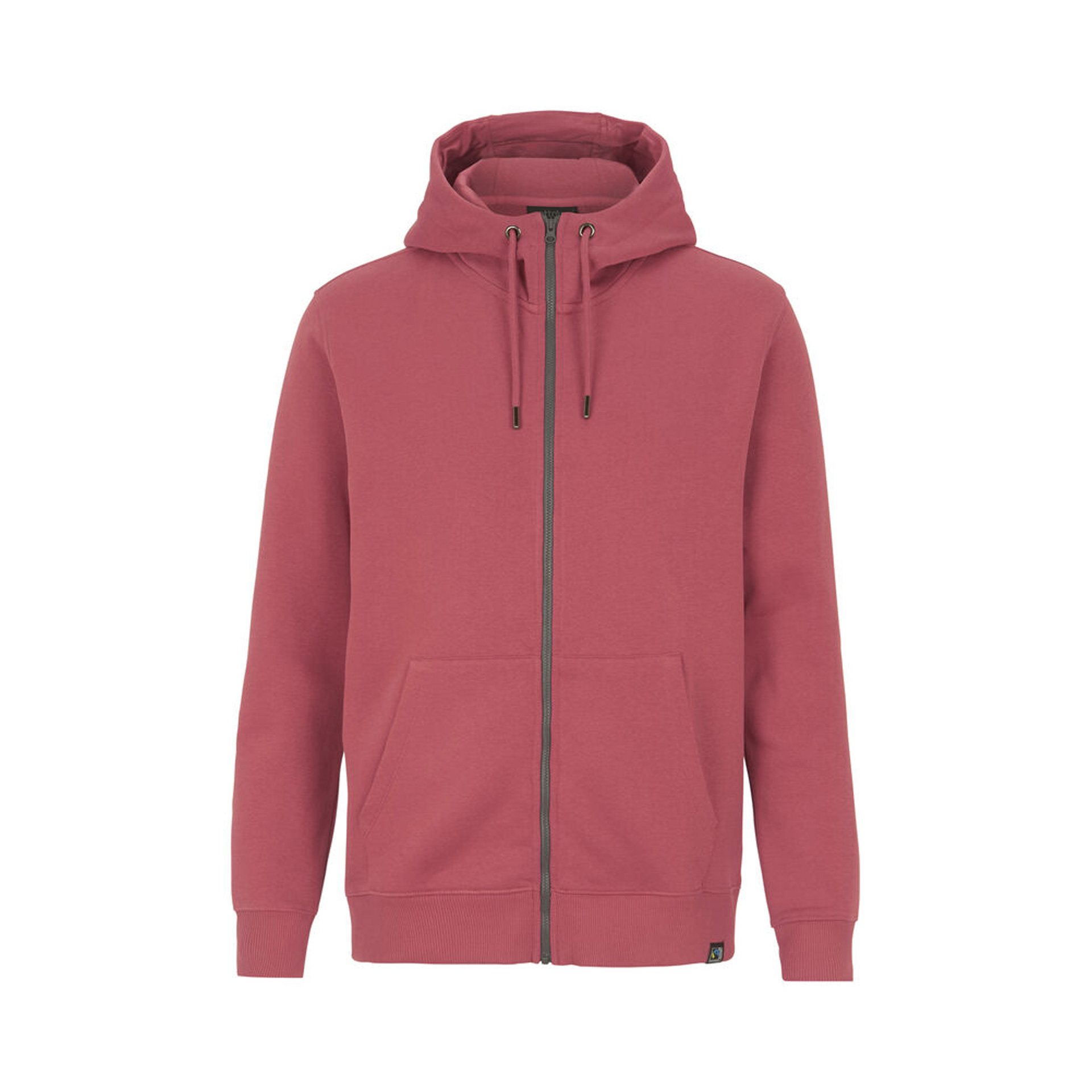 Herren-Hoodie Key FZ Hood Man in Staubiges Rot mit Reissverschluss, Vorderansicht