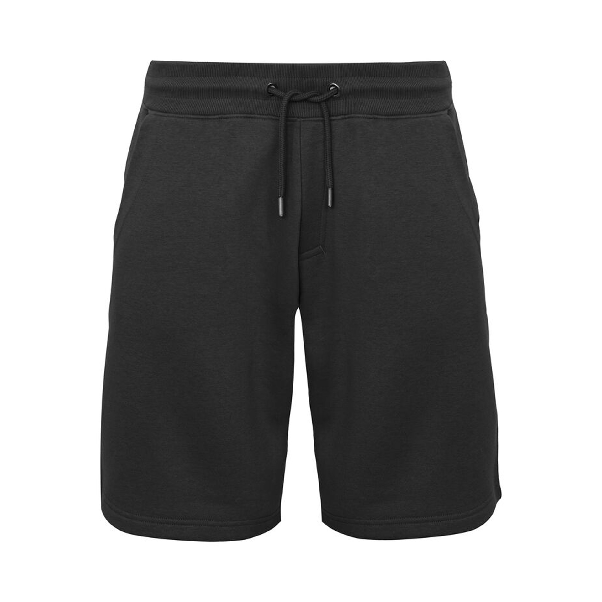 Unisex Sweatshorts Key Shorts in Schwarz mit Seitentaschen, Vorderansicht