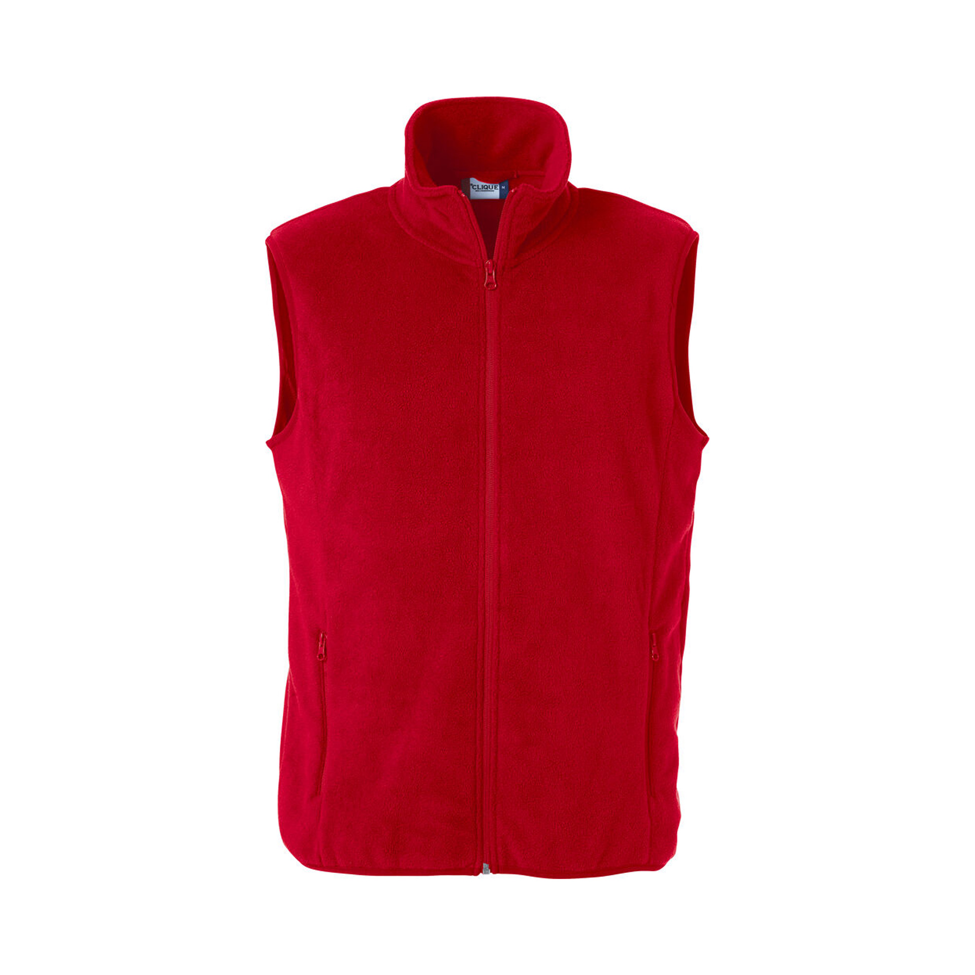 Gilet Herren Basic Polar Fleece Vest in Rot mit Stehkragen, Vorderansicht