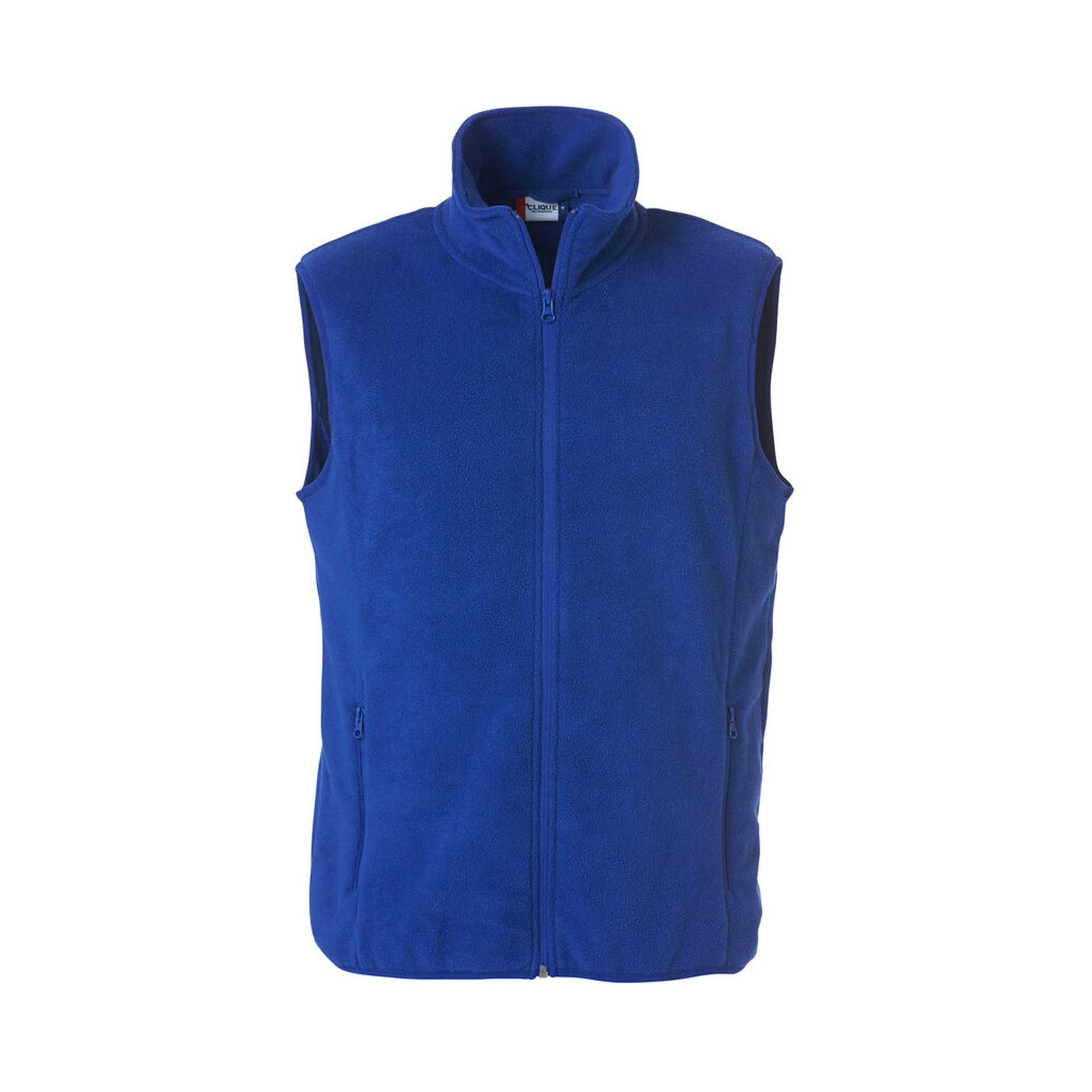 Gilet Herren Basic Polar Fleece Vest in Royal Blau mit Stehkragen, Vorderansicht