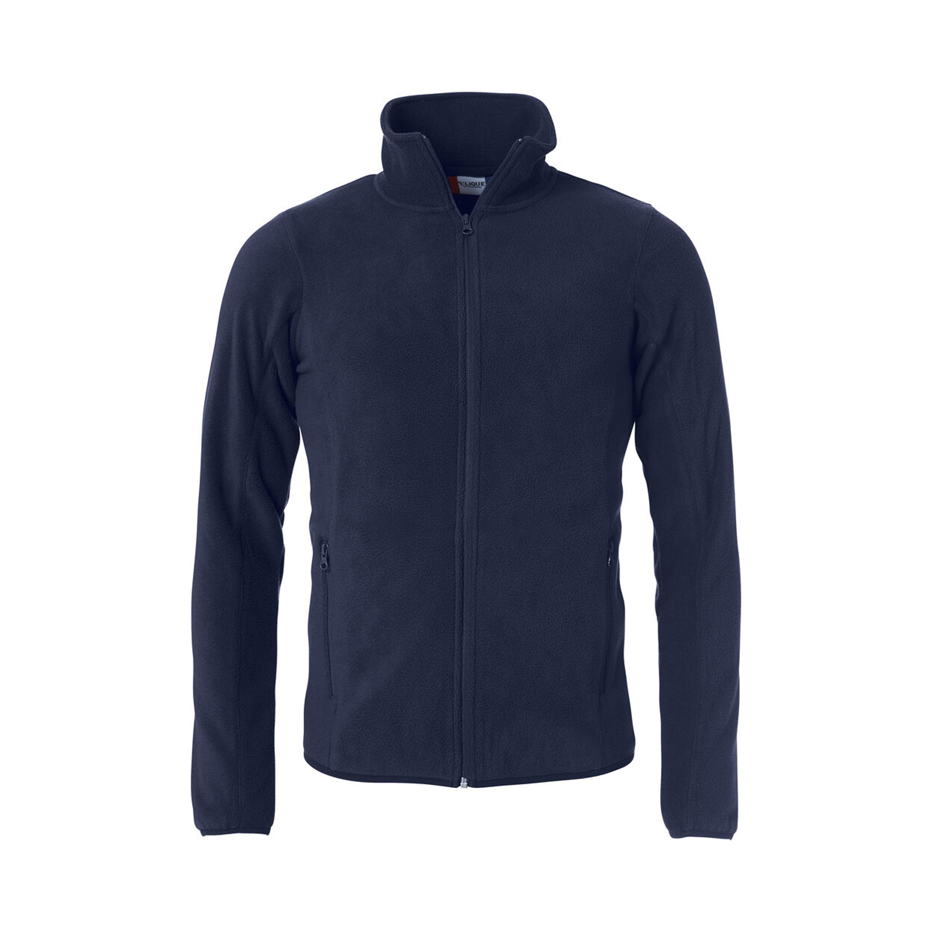 Jacke Herren Basic Polar Fleece in Dunkelmarine mit Stehkragen, Vorderansicht
