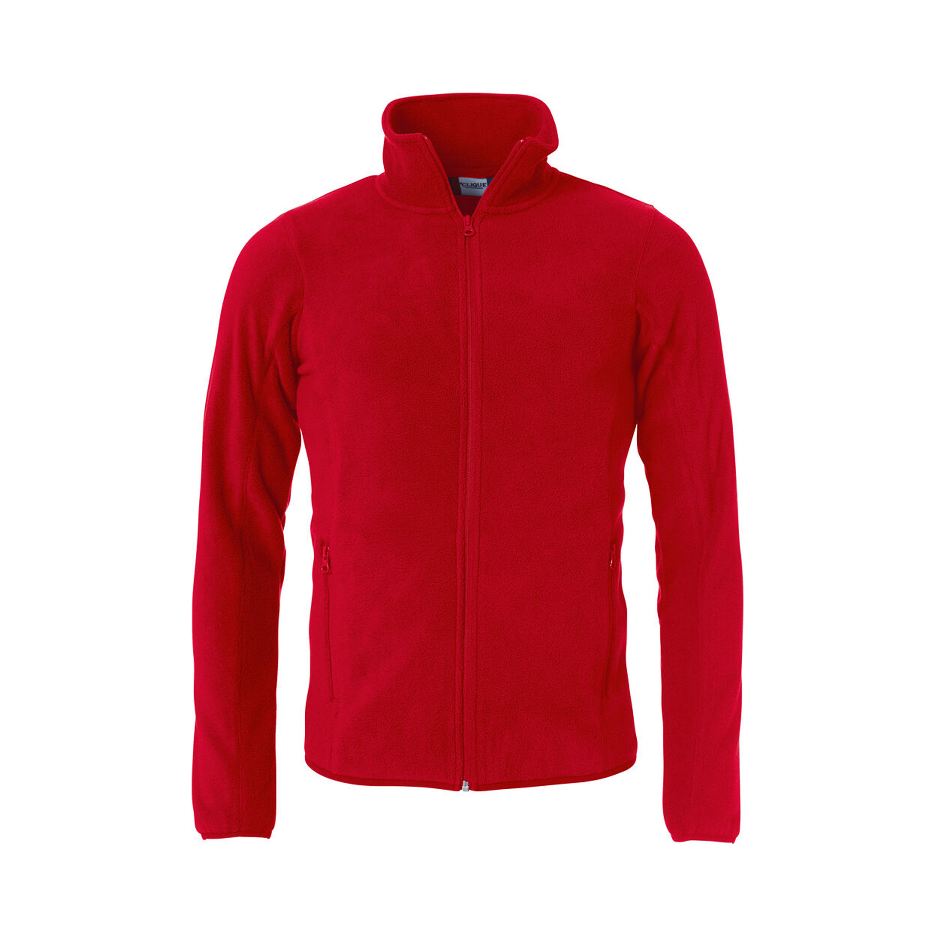 Jacke Herren Basic Polar Fleece in Rot mit Stehkragen, Vorderansicht