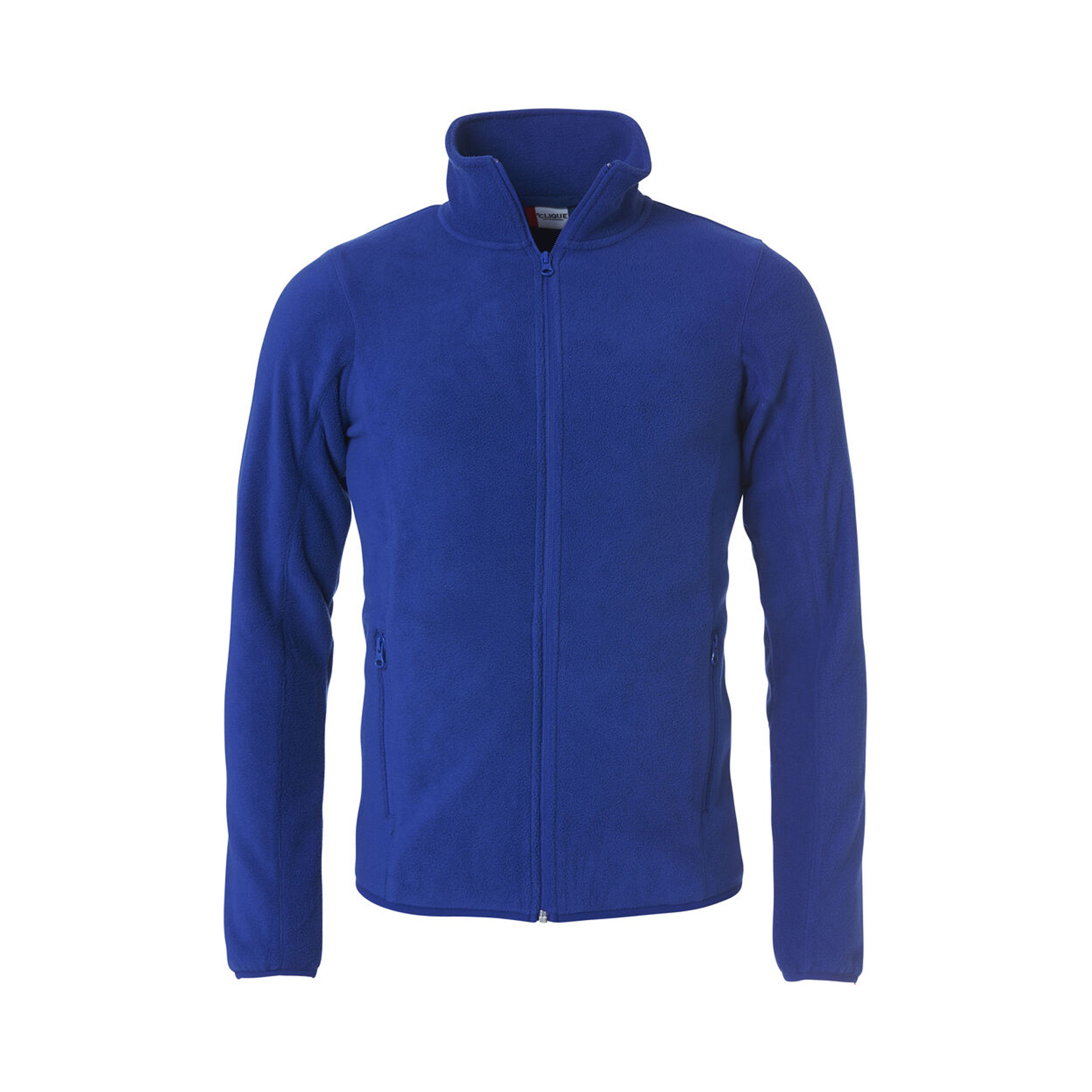 Jacke Herren Basic Polar Fleece in Royal Blau mit Stehkragen, Vorderansicht