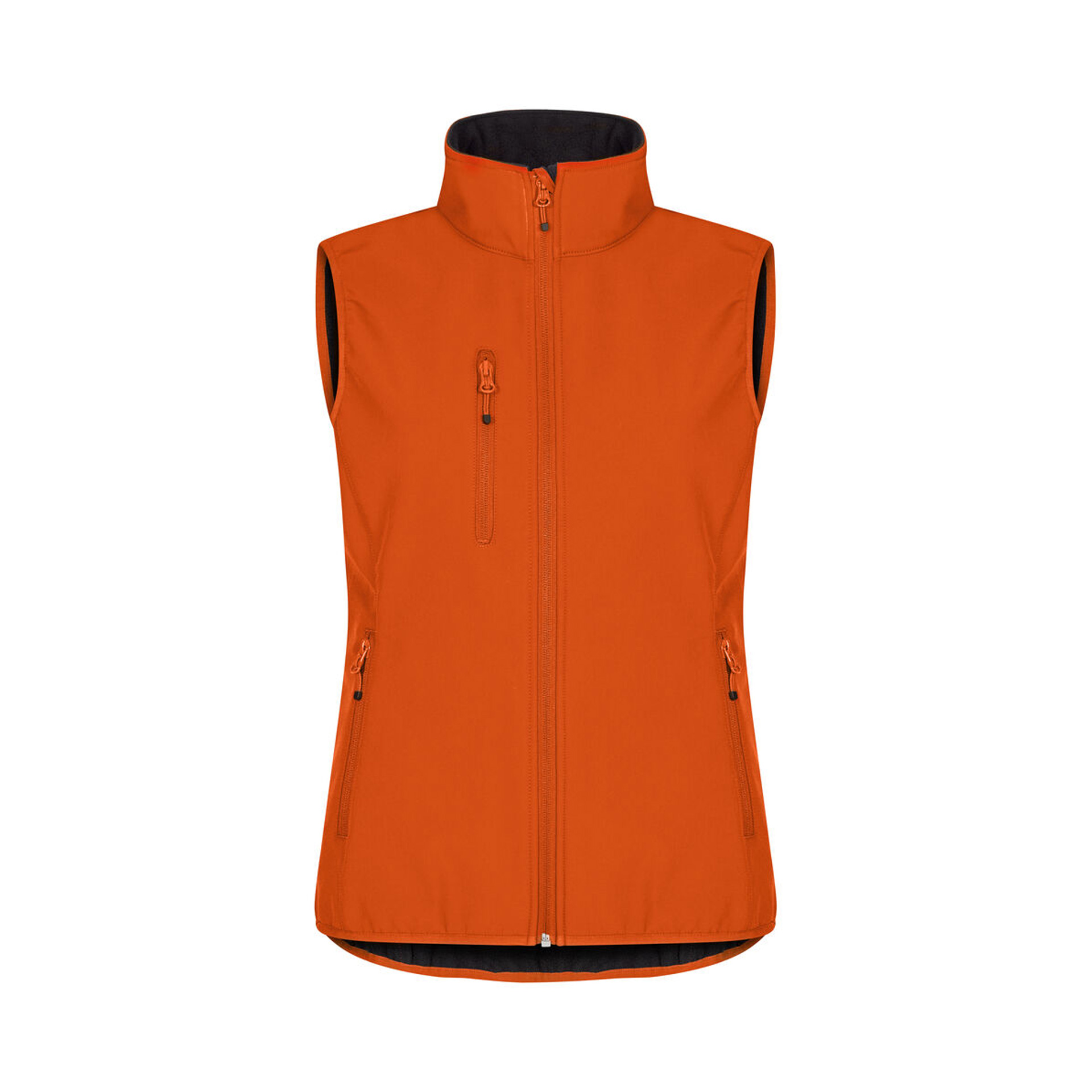 Gilet Damen Classic Softshell Vest in Blutorange aus Softshell, Vorderansicht