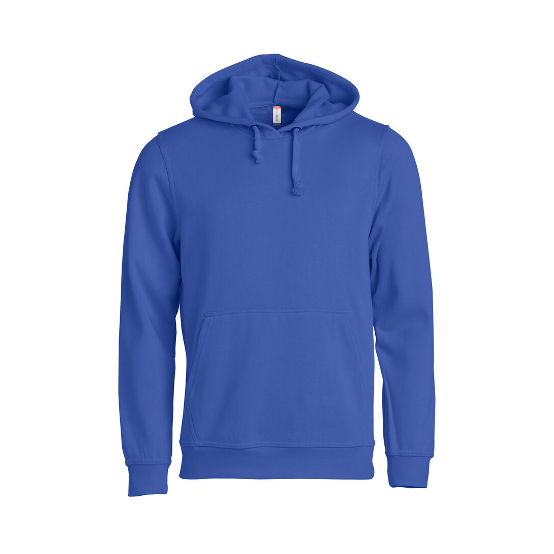 Hoodie Unisex Basic Hoody in Blau mit Kängurutasche, Vorderansicht