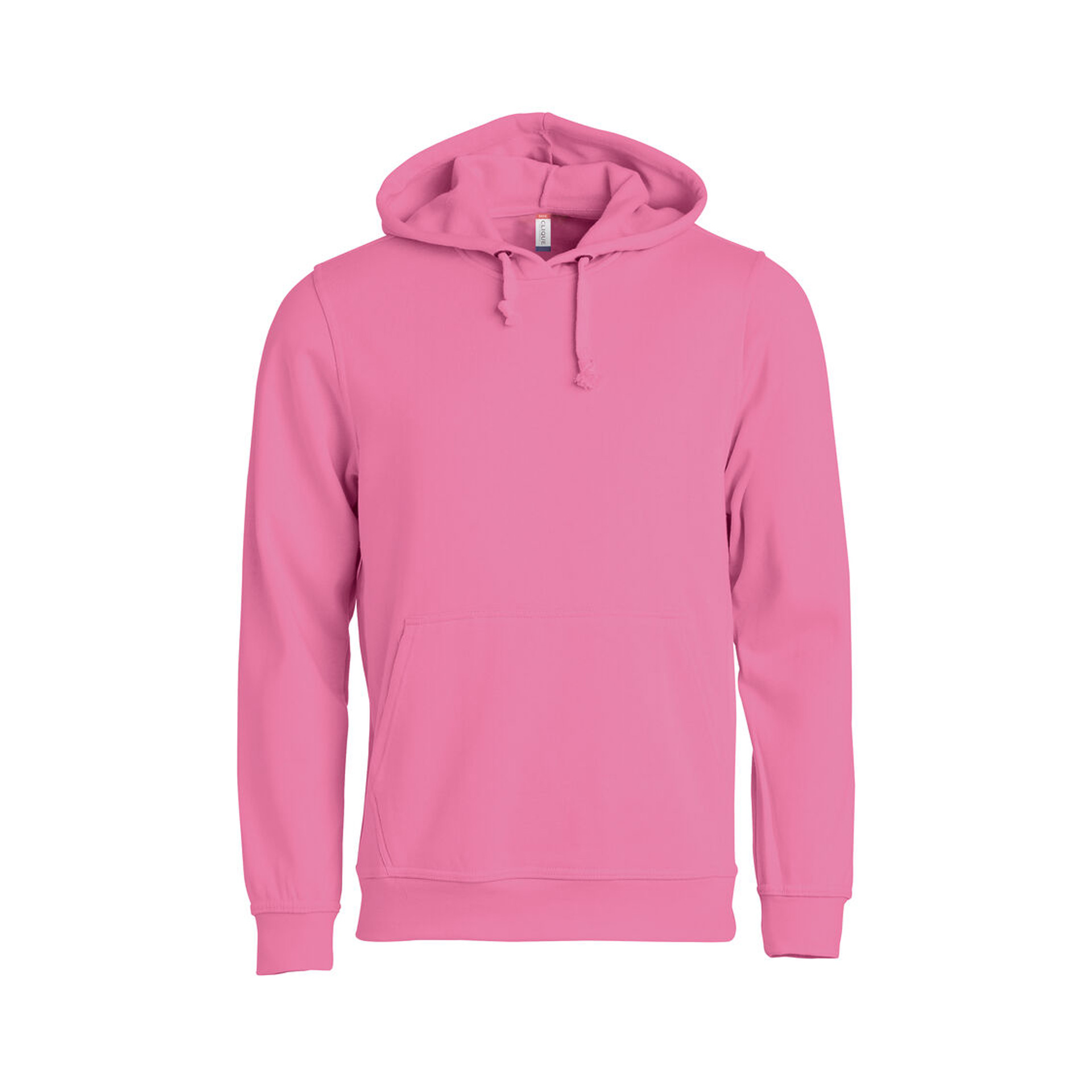 Hoodie Unisex Basic Hoody in Helles Pink mit Kängurutasche, Vorderansicht