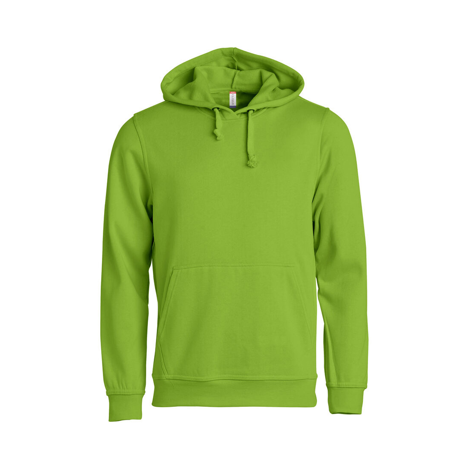 Hoodie Unisex Basic Hoody in Hellgrün mit Kängurutasche, Vorderansicht