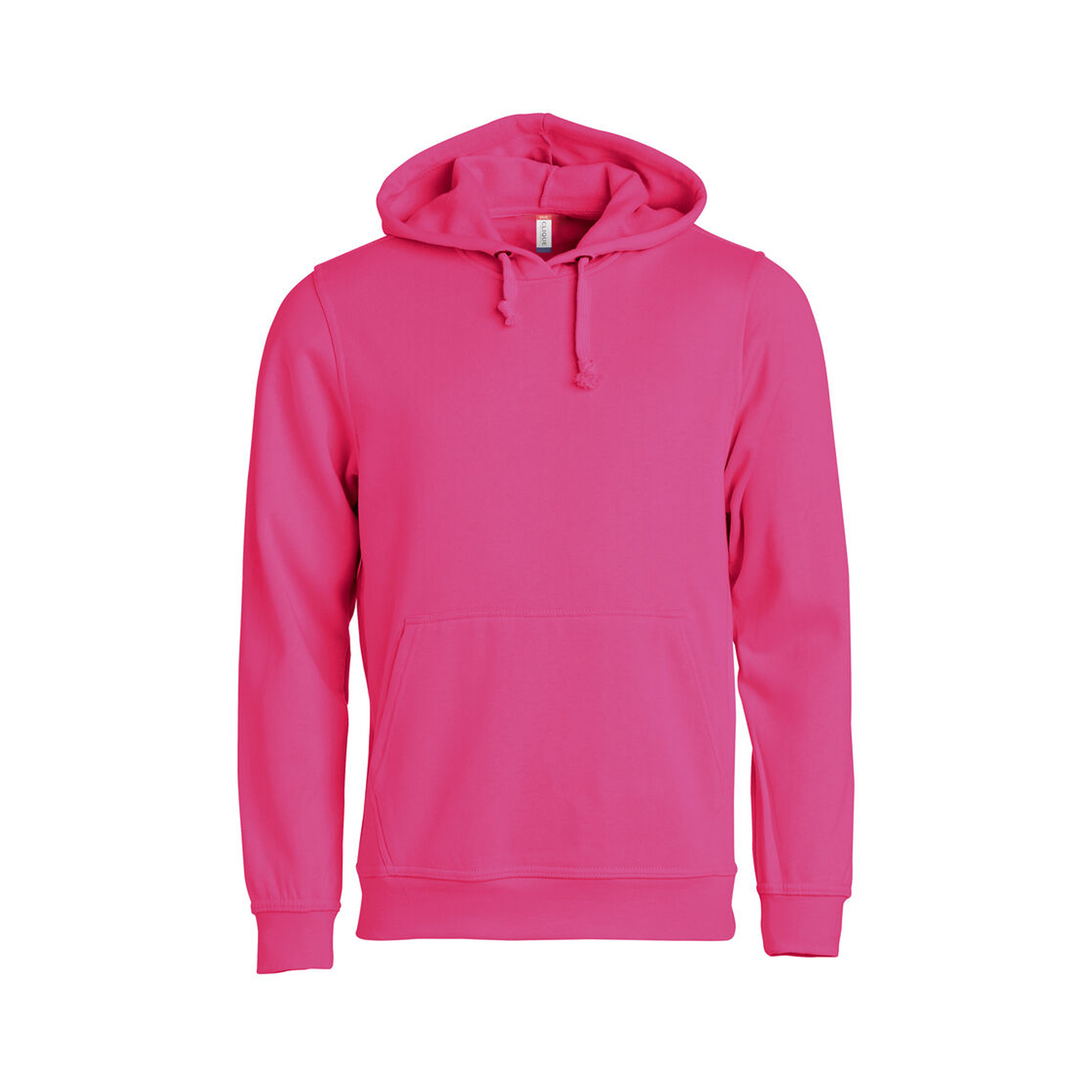 Hoodie Unisex Basic Hoody in Kirsche mit Kängurutasche, Vorderansicht