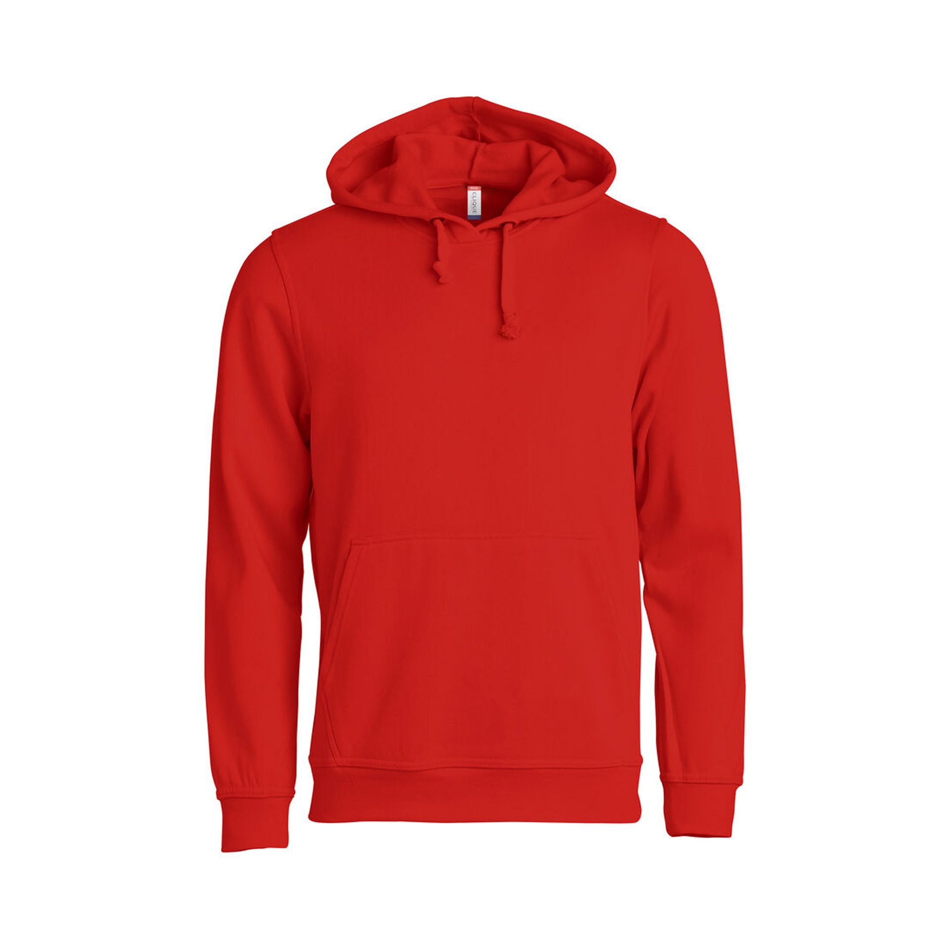Hoodie Unisex Basic Hoody in Rot mit Kängurutasche, Vorderansicht