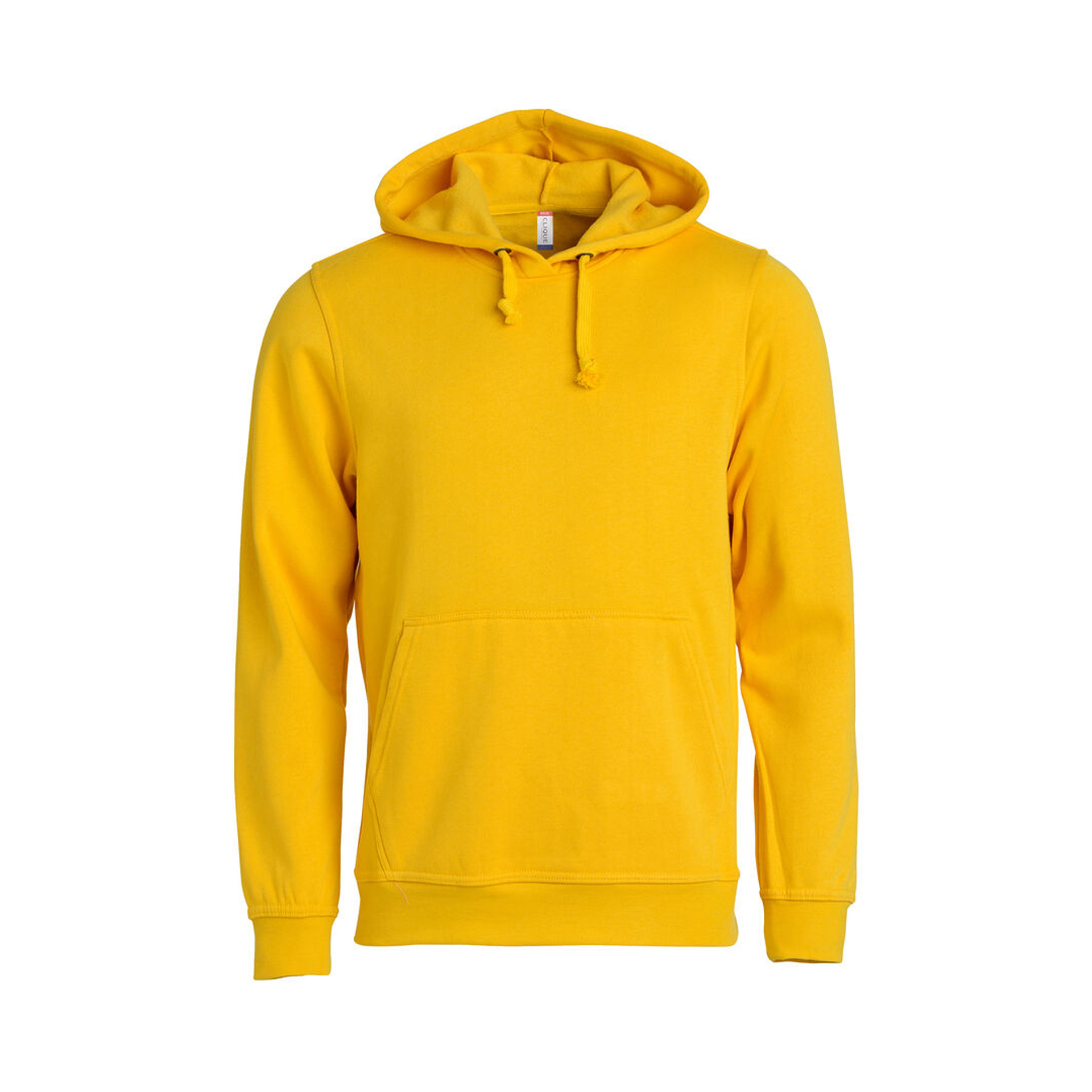 Hoodie Unisex Basic Hoody in Zitrone mit Kängurutasche, Vorderansicht