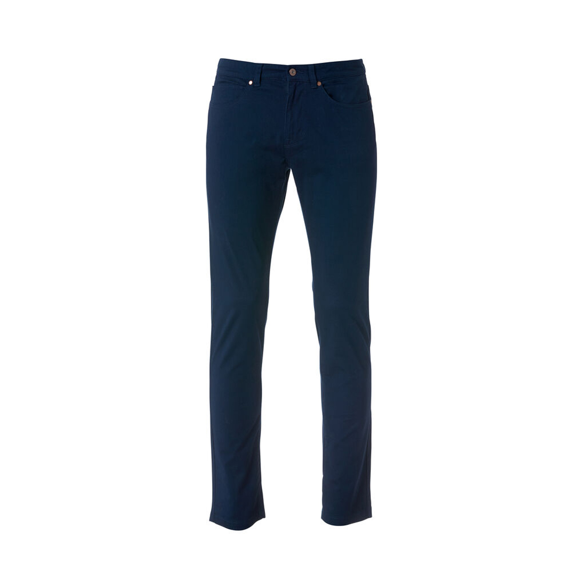 Hose Herren 5-Pocket Stretch Light in Dunkelmarine, leichte Sommerhose aus Baumwoll-Twill, Vorderansicht