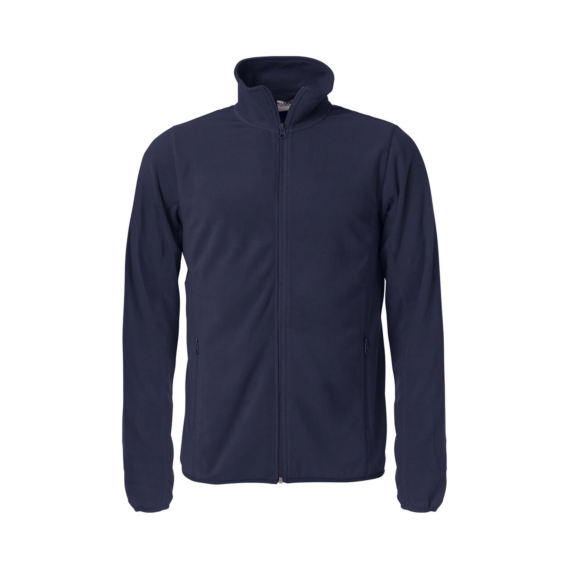 Jacke Herren Basic Micro Fleece in Dunkelmarine mit Stehkragen, Vorderansicht