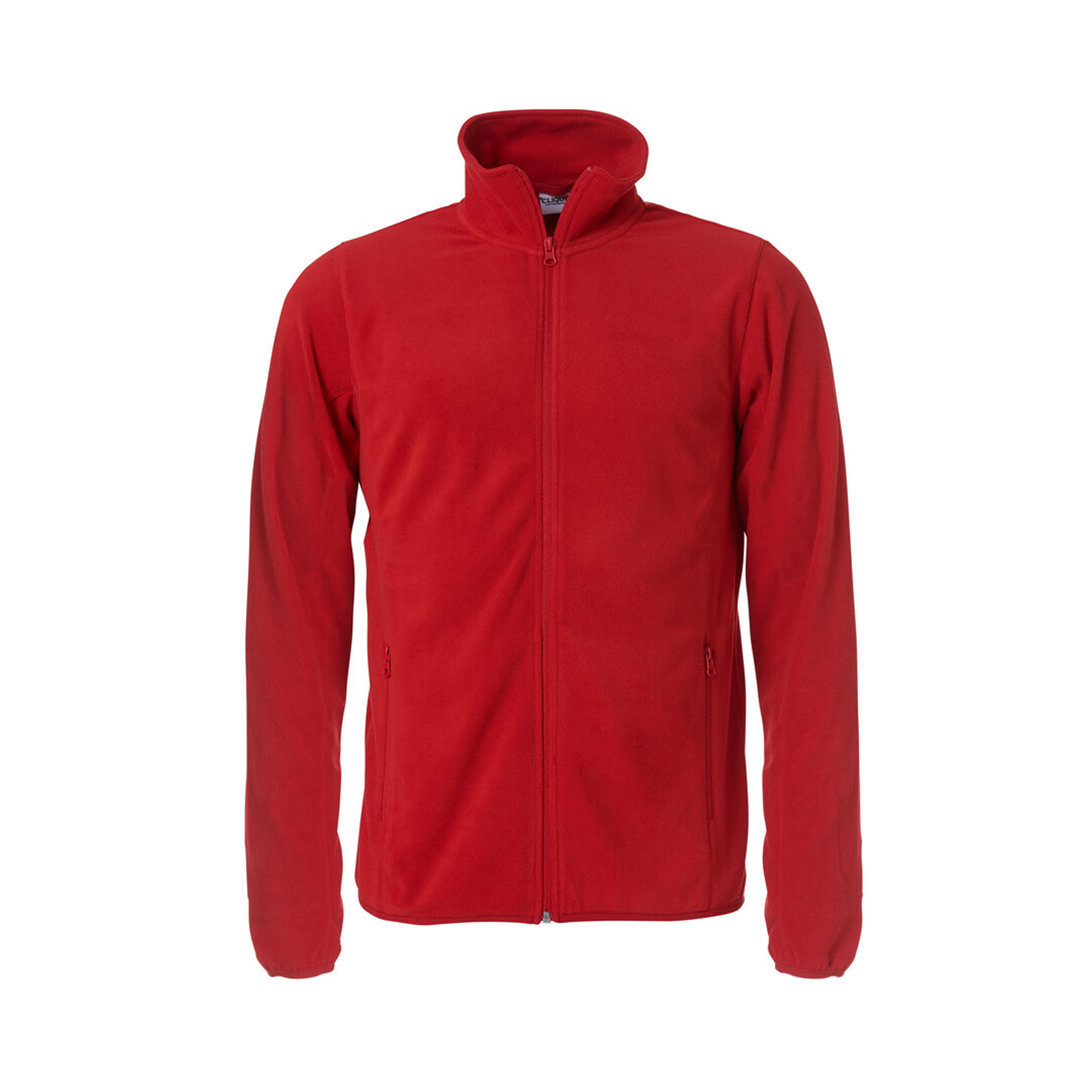 Jacke Herren Basic Micro Fleece in Rot mit Stehkragen, Vorderansicht