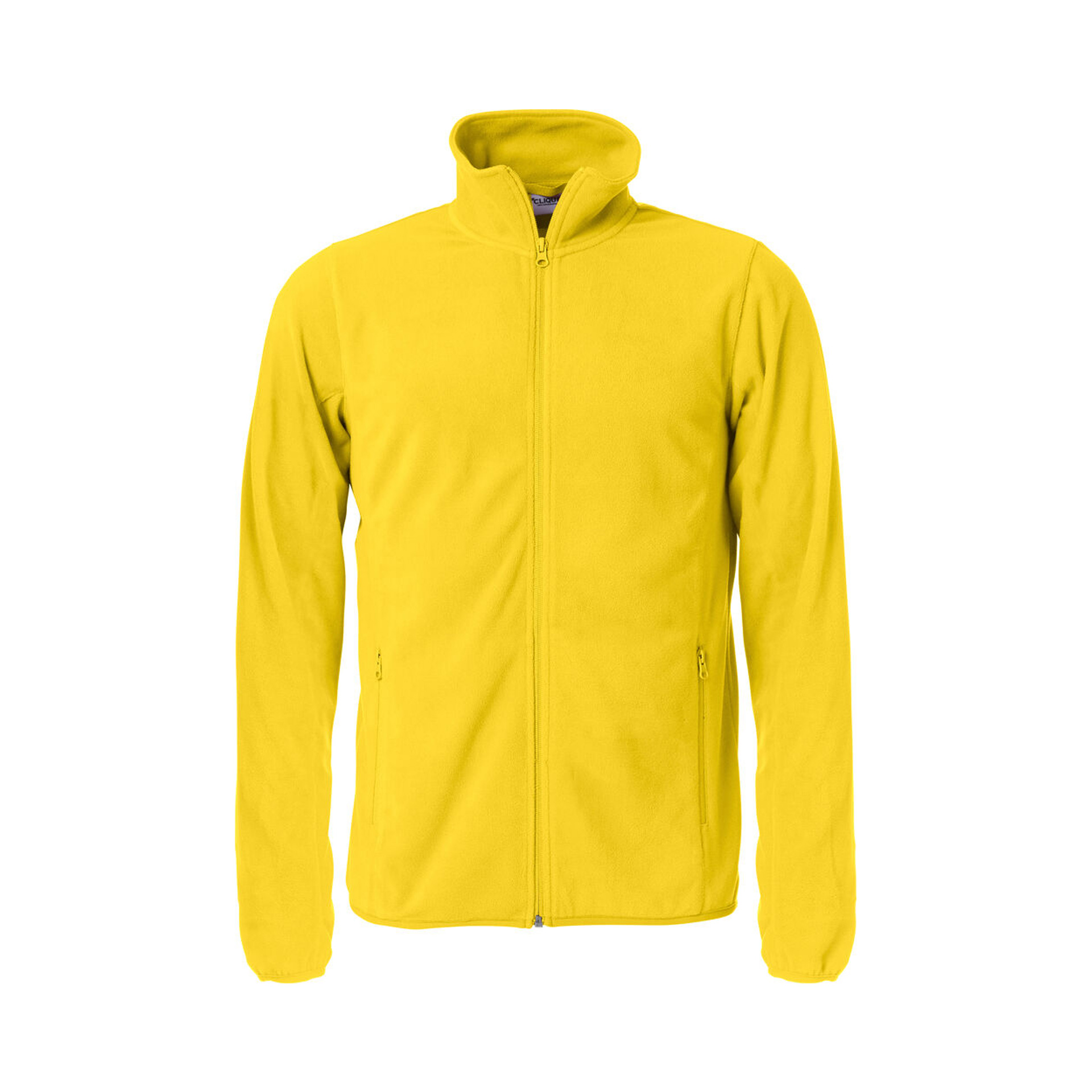 Jacke Herren Basic Micro Fleece in Zitrone mit Stehkragen, Vorderansicht