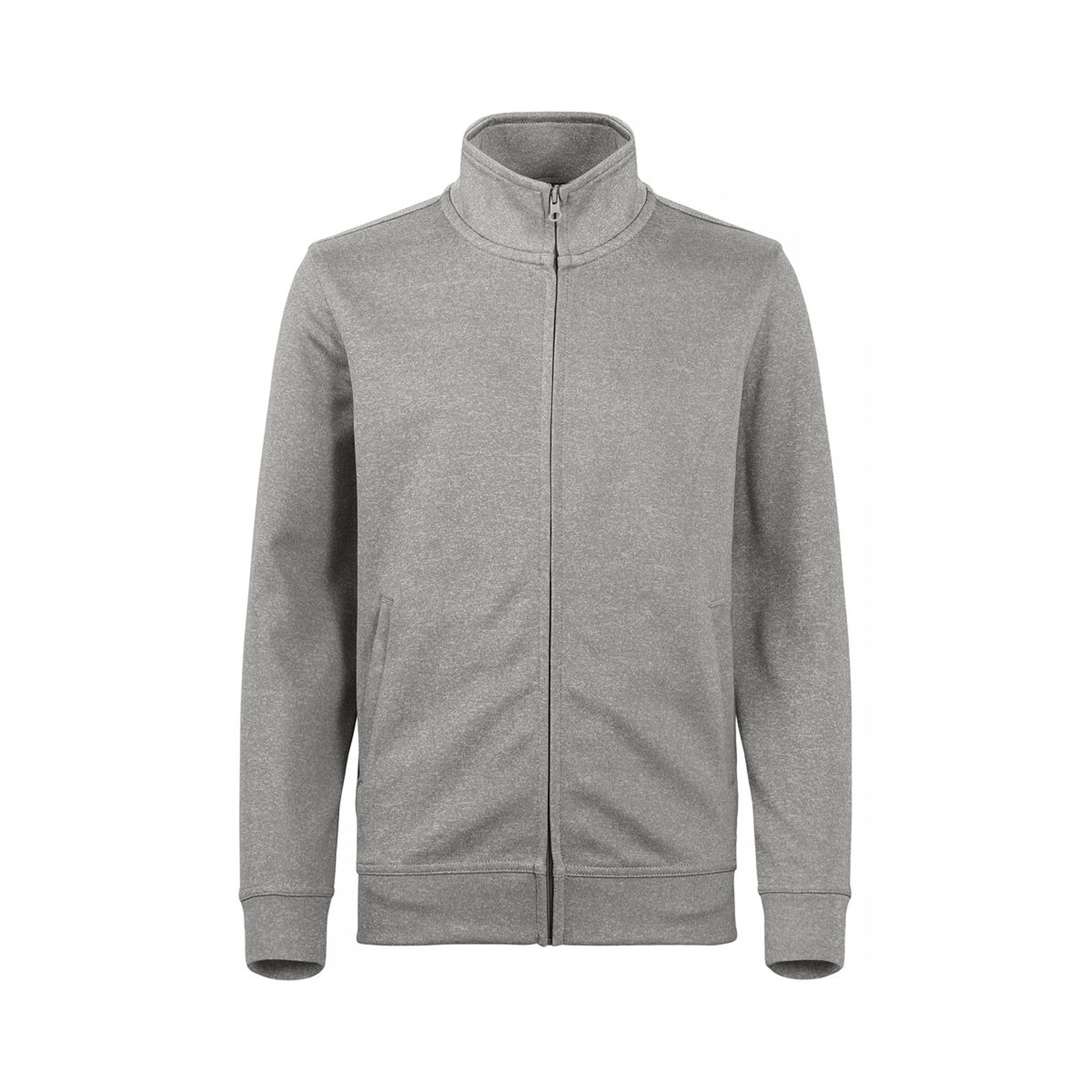 Kinderpullover Basic Active Cardigan in Graumeliert mit Reissverschluss, Vorderansicht