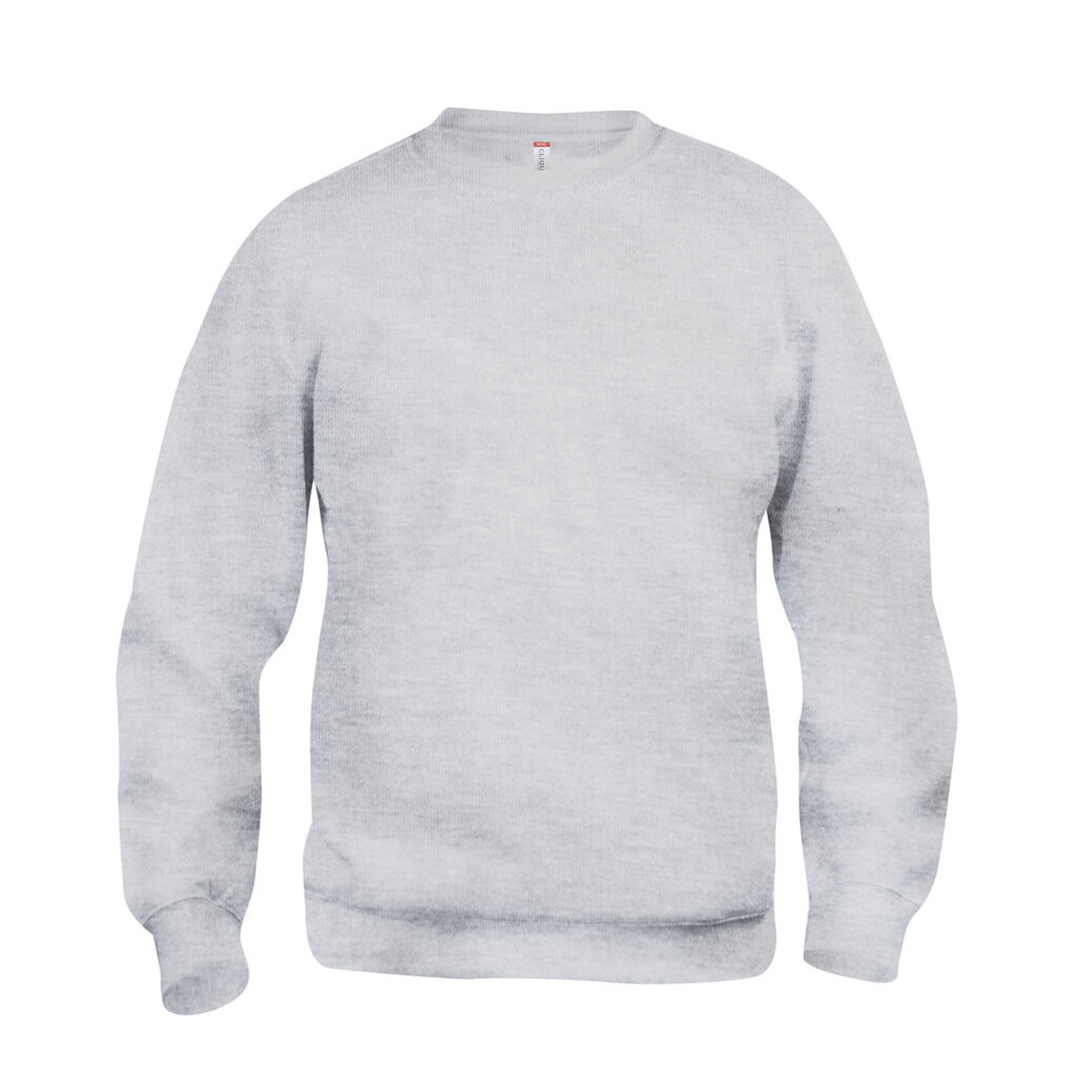 Unisex Sweatshirt Basic Roundneck in Asche mit Rundhals, Vorderansicht