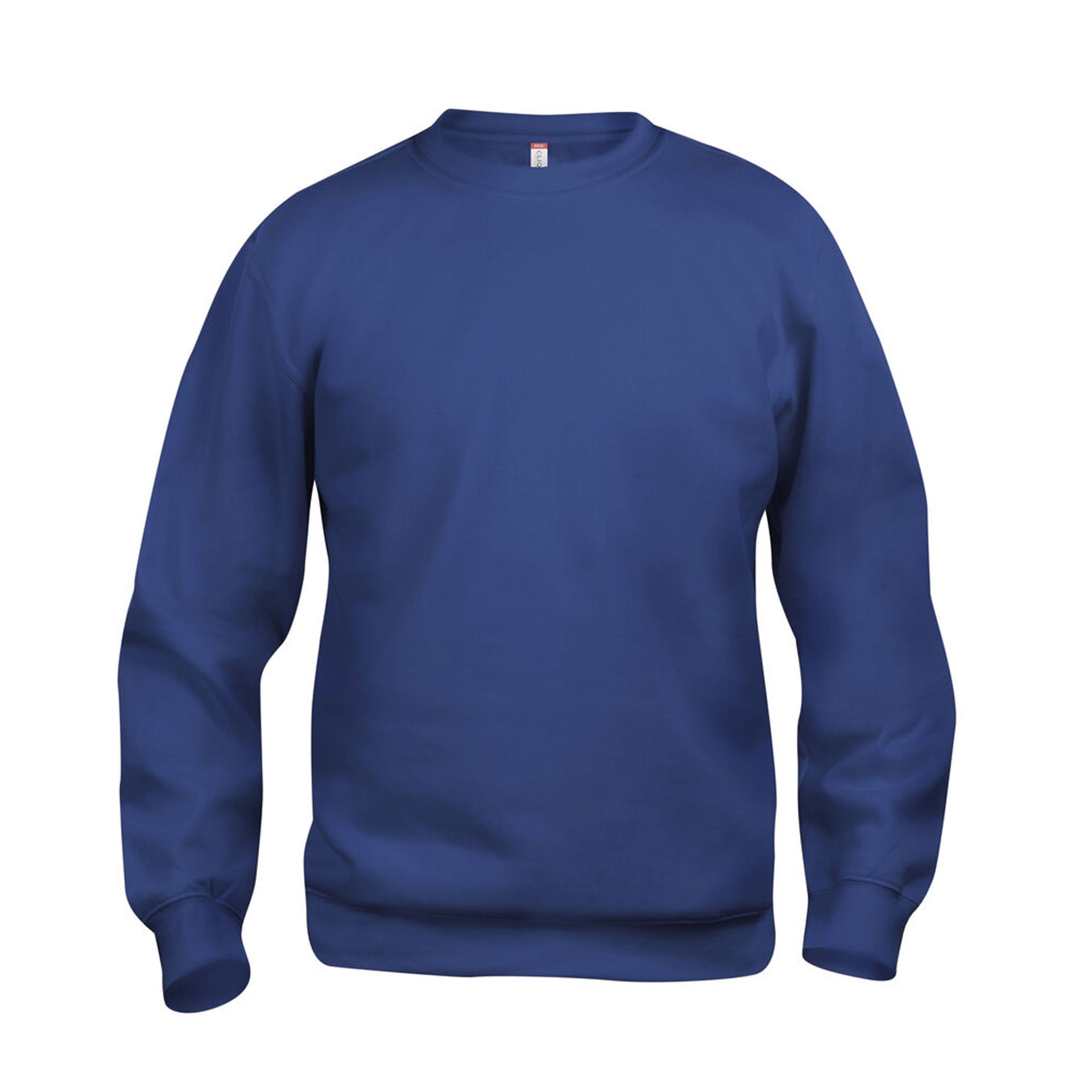Unisex Sweatshirt Basic Roundneck in Blau mit Rundhals, Vorderansicht