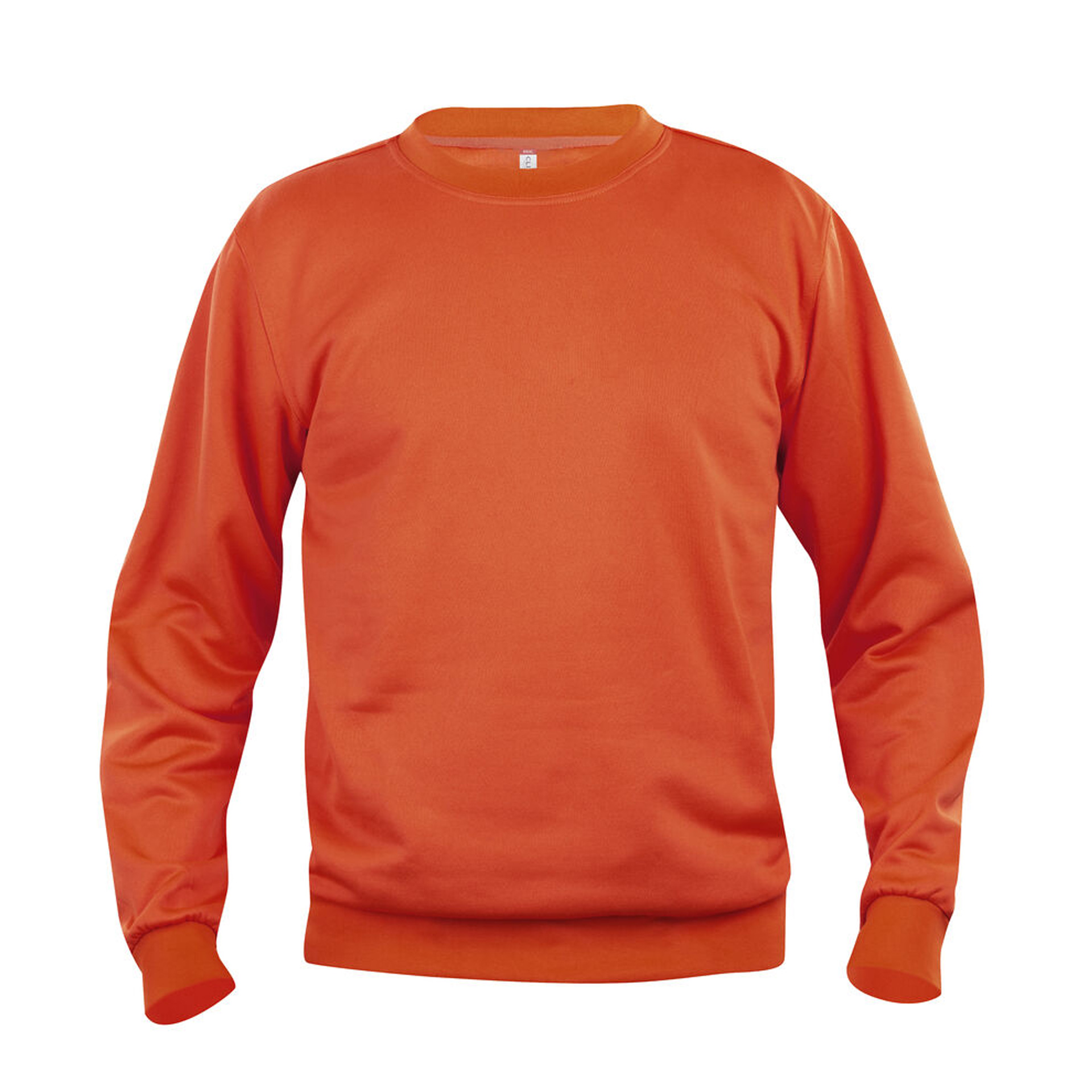 Unisex Sweatshirt Basic Roundneck in Blutorange mit Rundhals, Vorderansicht