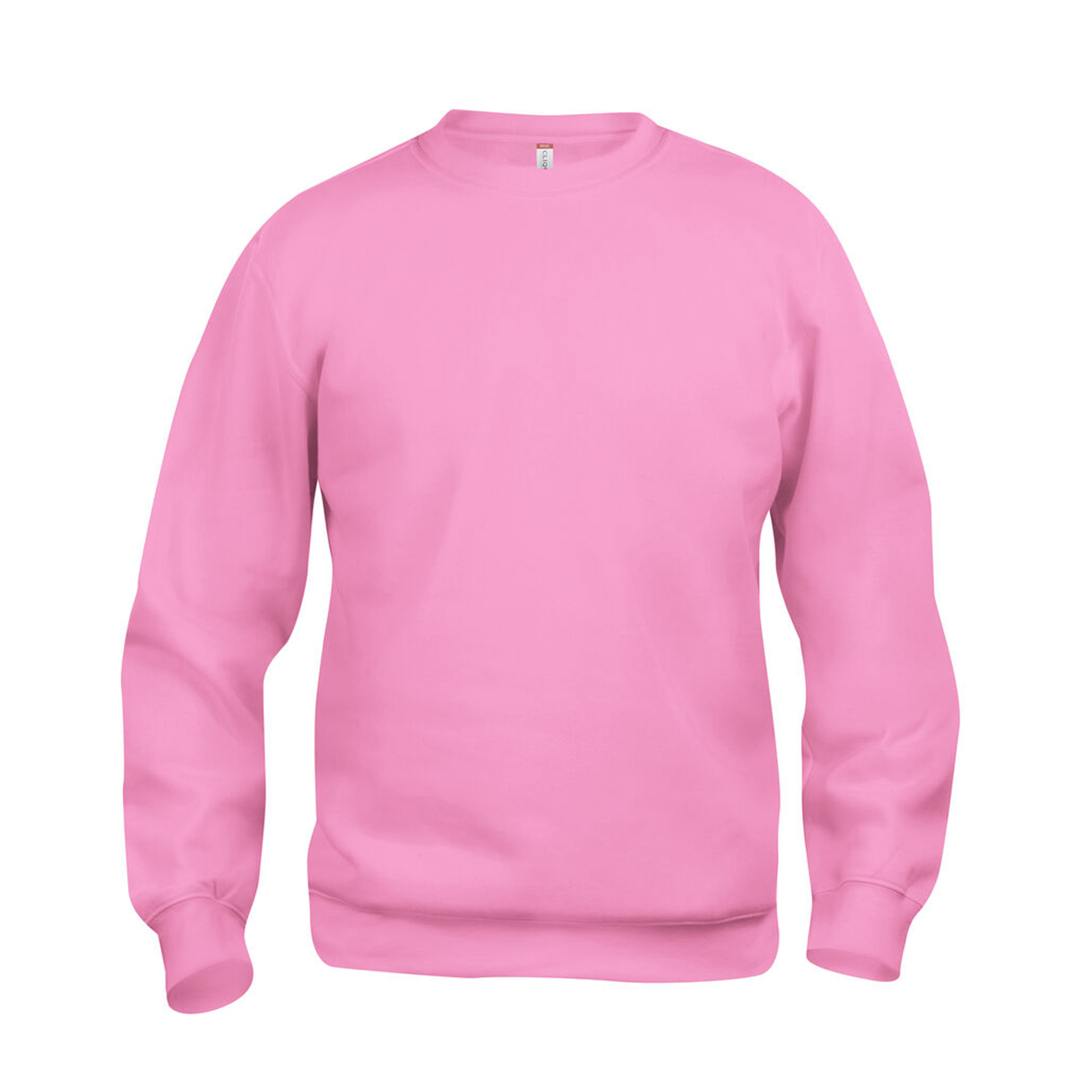 Unisex Sweatshirt Basic Roundneck in Helles Pink mit Rundhals, Vorderansicht