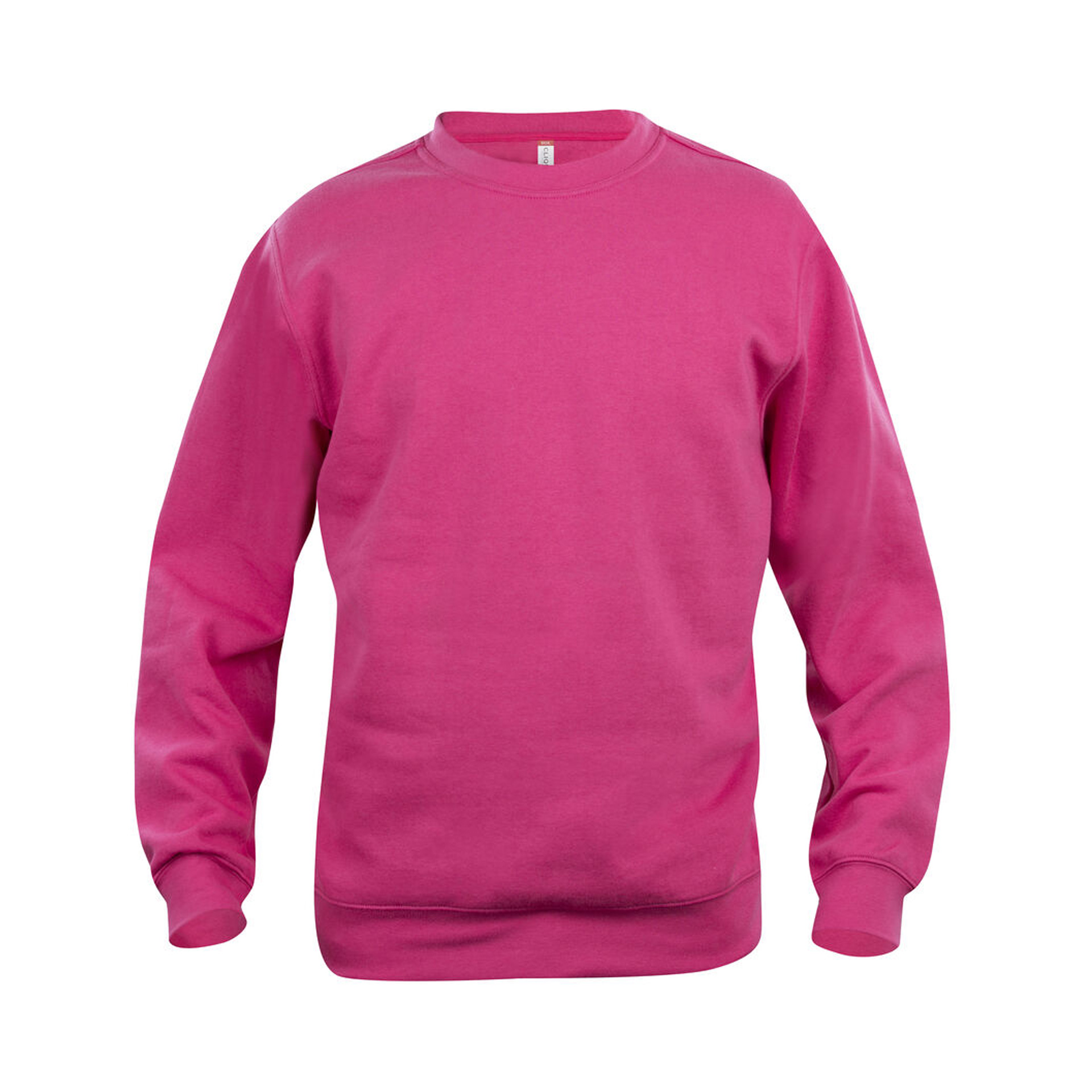 Unisex Sweatshirt Basic Roundneck in Kirsche mit Rundhals, Vorderansicht