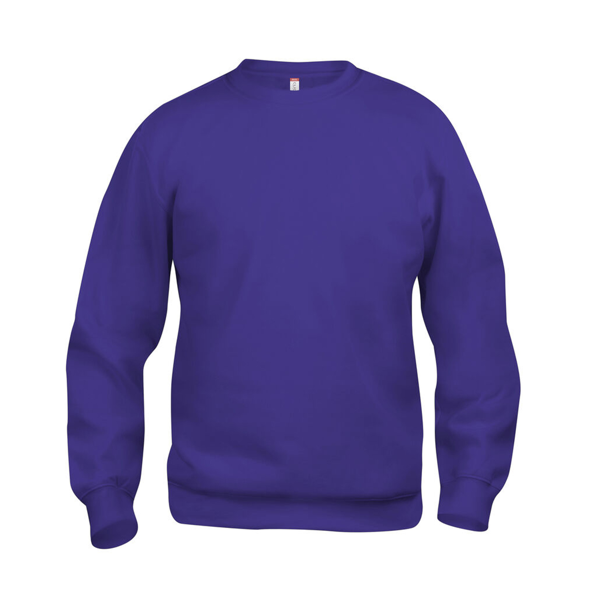 Unisex Sweatshirt Basic Roundneck in Lila mit Rundhals, Vorderansicht