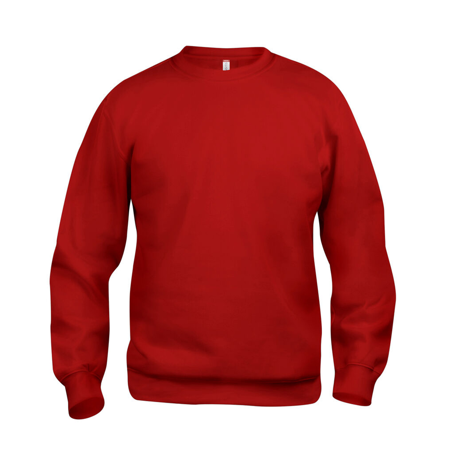 Unisex Sweatshirt Basic Roundneck in Rot mit Rundhals, Vorderansicht