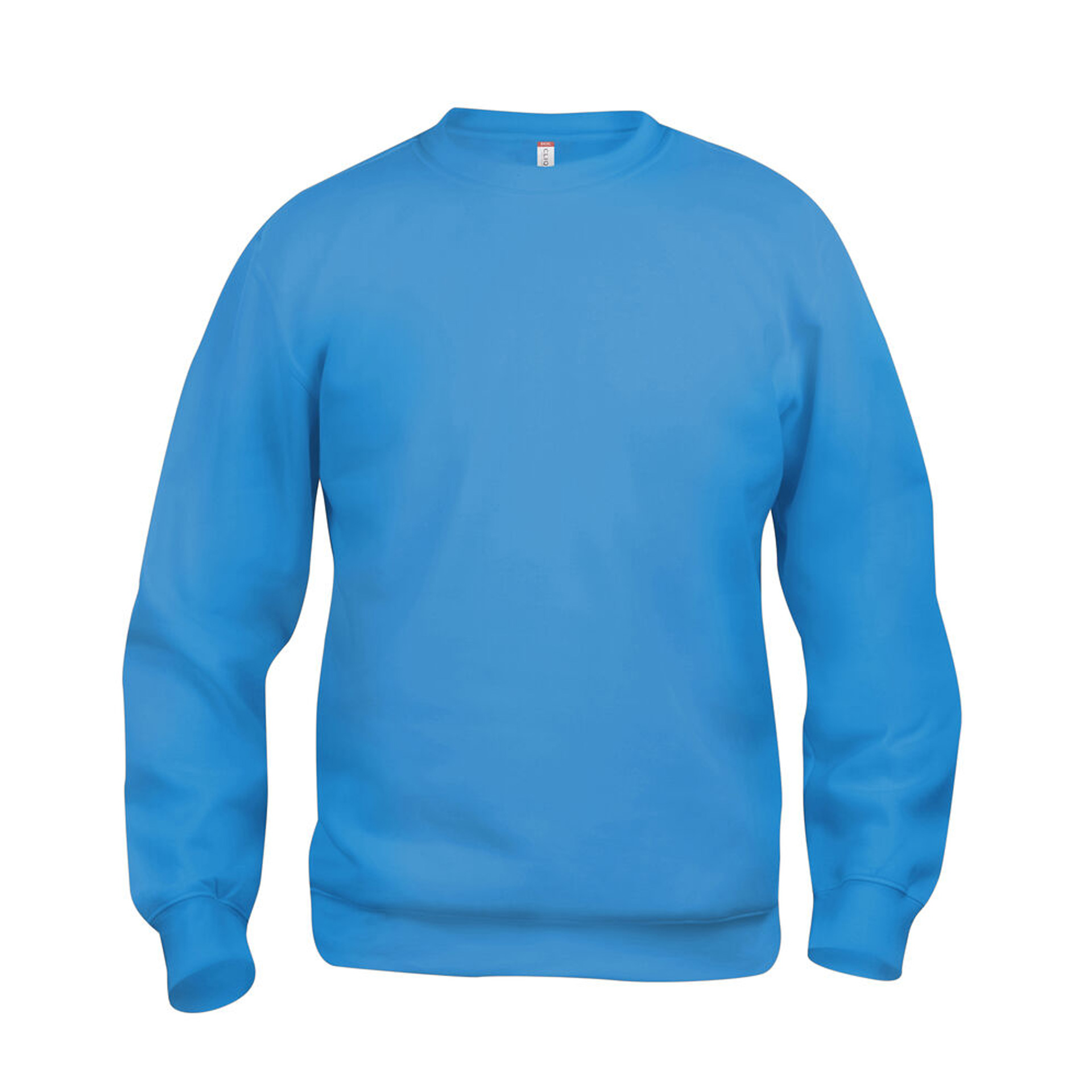 Unisex Sweatshirt Basic Roundneck in Türkis mit Rundhals, Vorderansicht