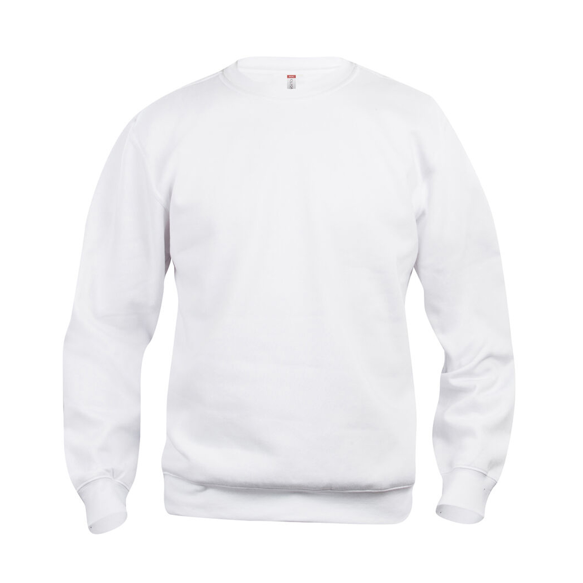 Unisex Sweatshirt Basic Roundneck in Weiss mit Rundhals, Vorderansicht