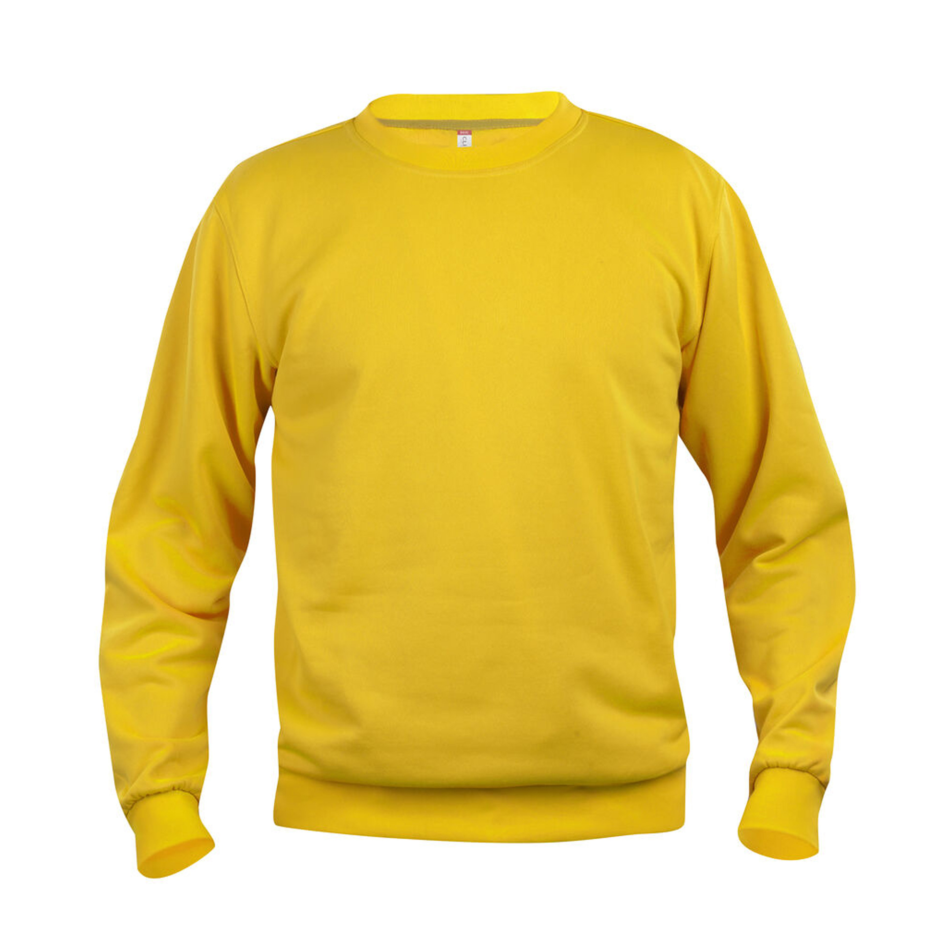 Unisex Sweatshirt Basic Roundneck in Zitrone mit Rundhals, Vorderansicht
