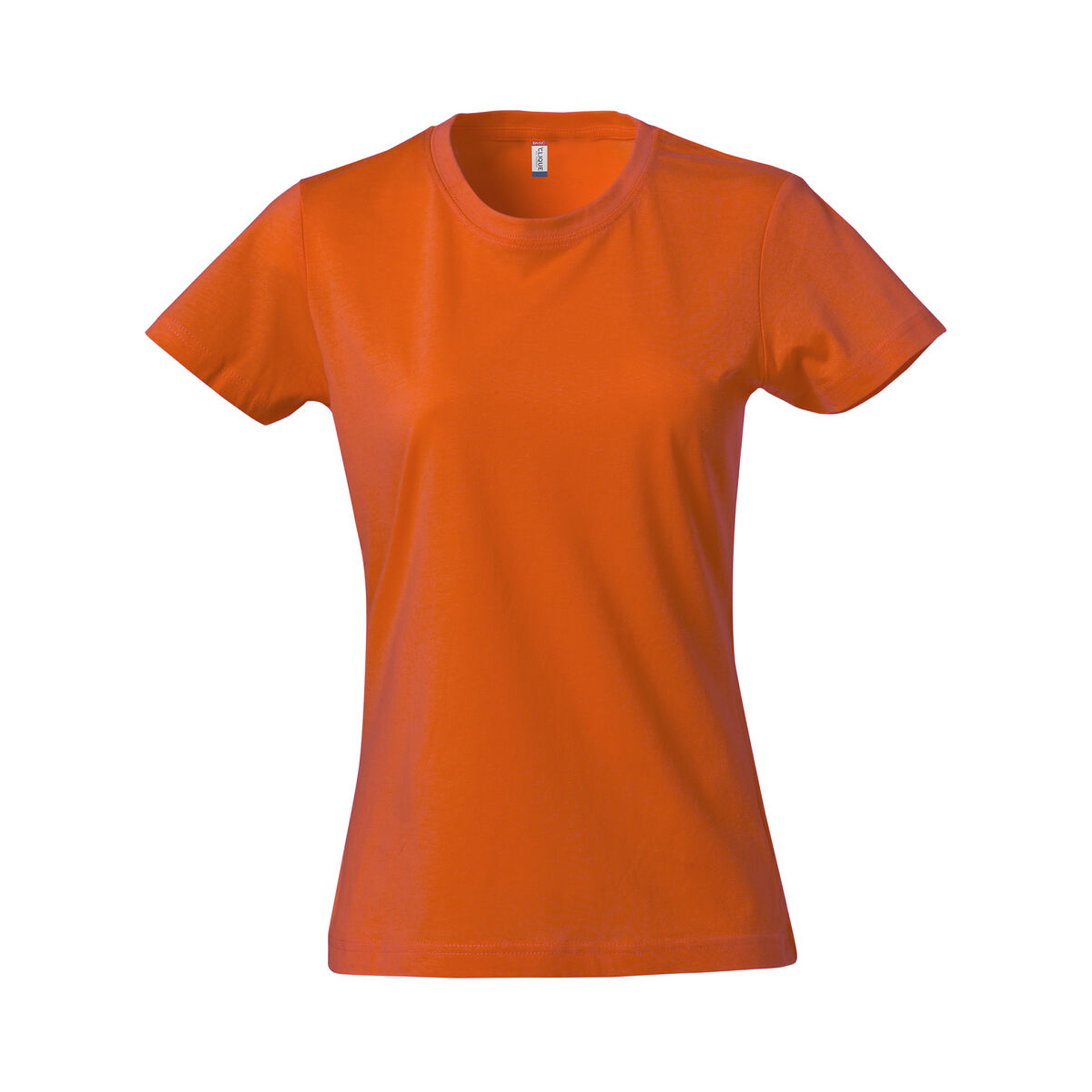 T-Shirt Damen Basic-T in Blutorange aus Baumwolle, Vorderansicht