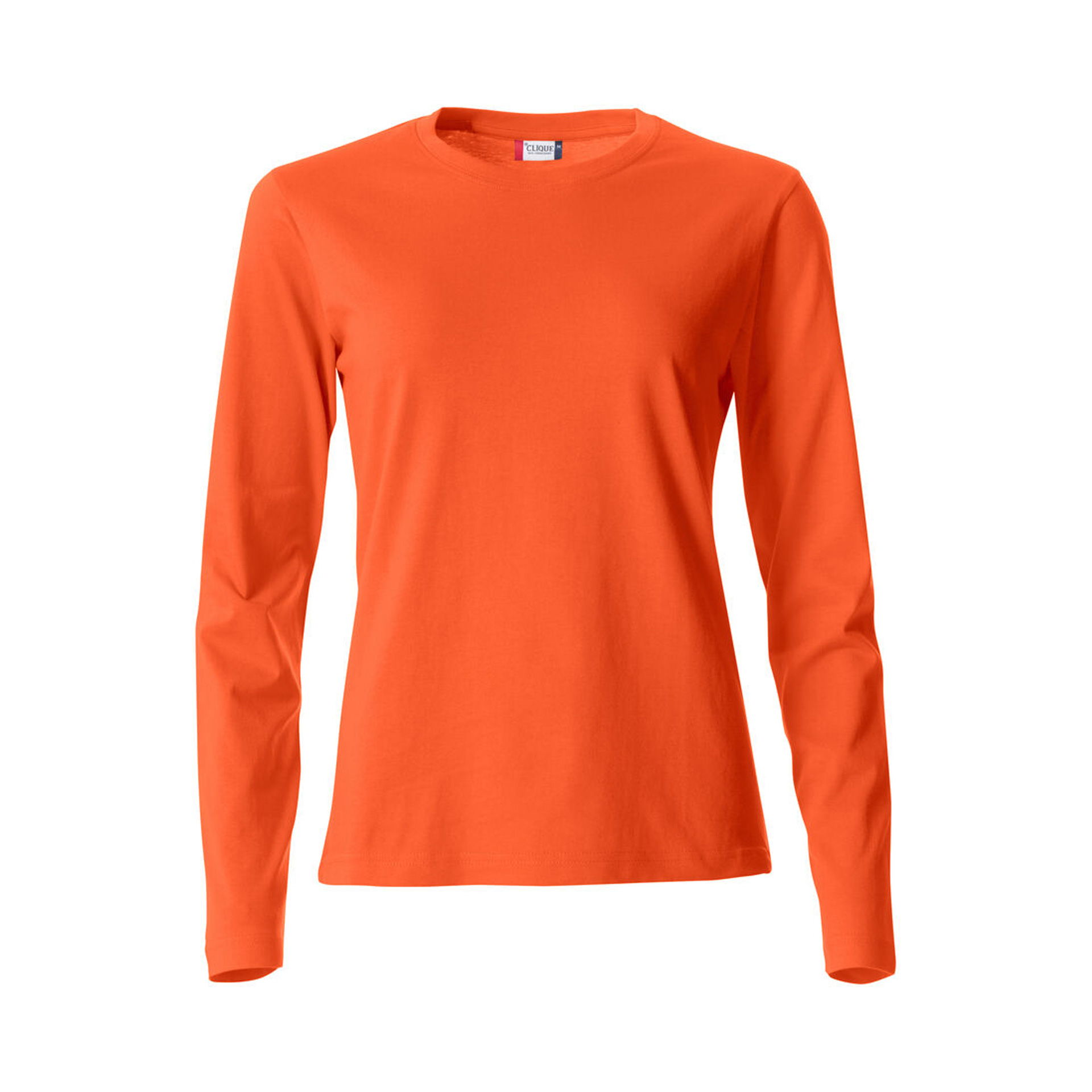 Langarm-T-Shirt Damen Basic-T L/S in Blutorange aus Baumwolle, Vorderansicht