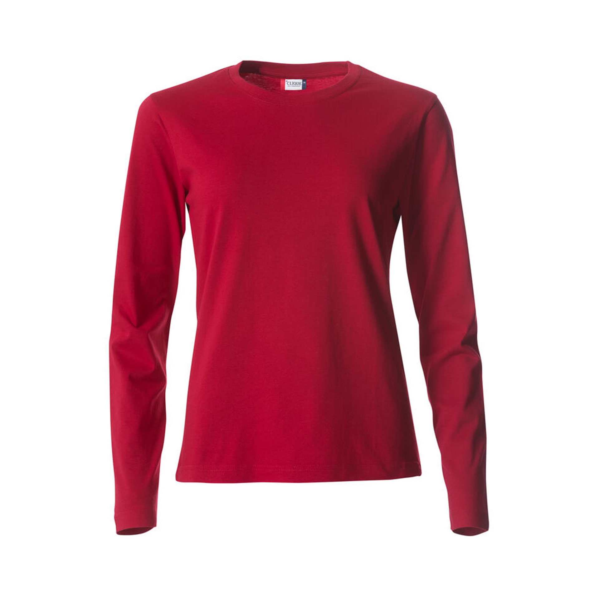 Langarm-T-Shirt Damen Basic-T L/S in Rot aus Baumwolle, Vorderansicht