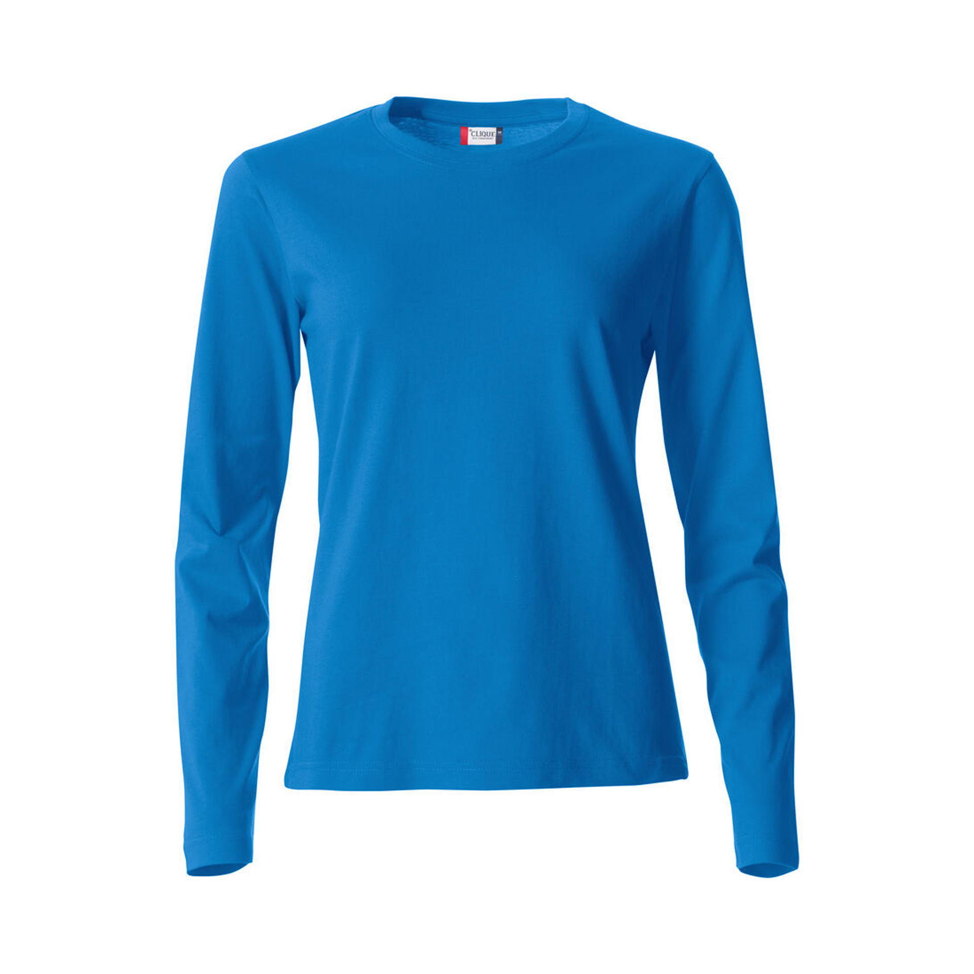 Langarm-T-Shirt Damen Basic-T L/S in Royal Blau aus Baumwolle, Vorderansicht