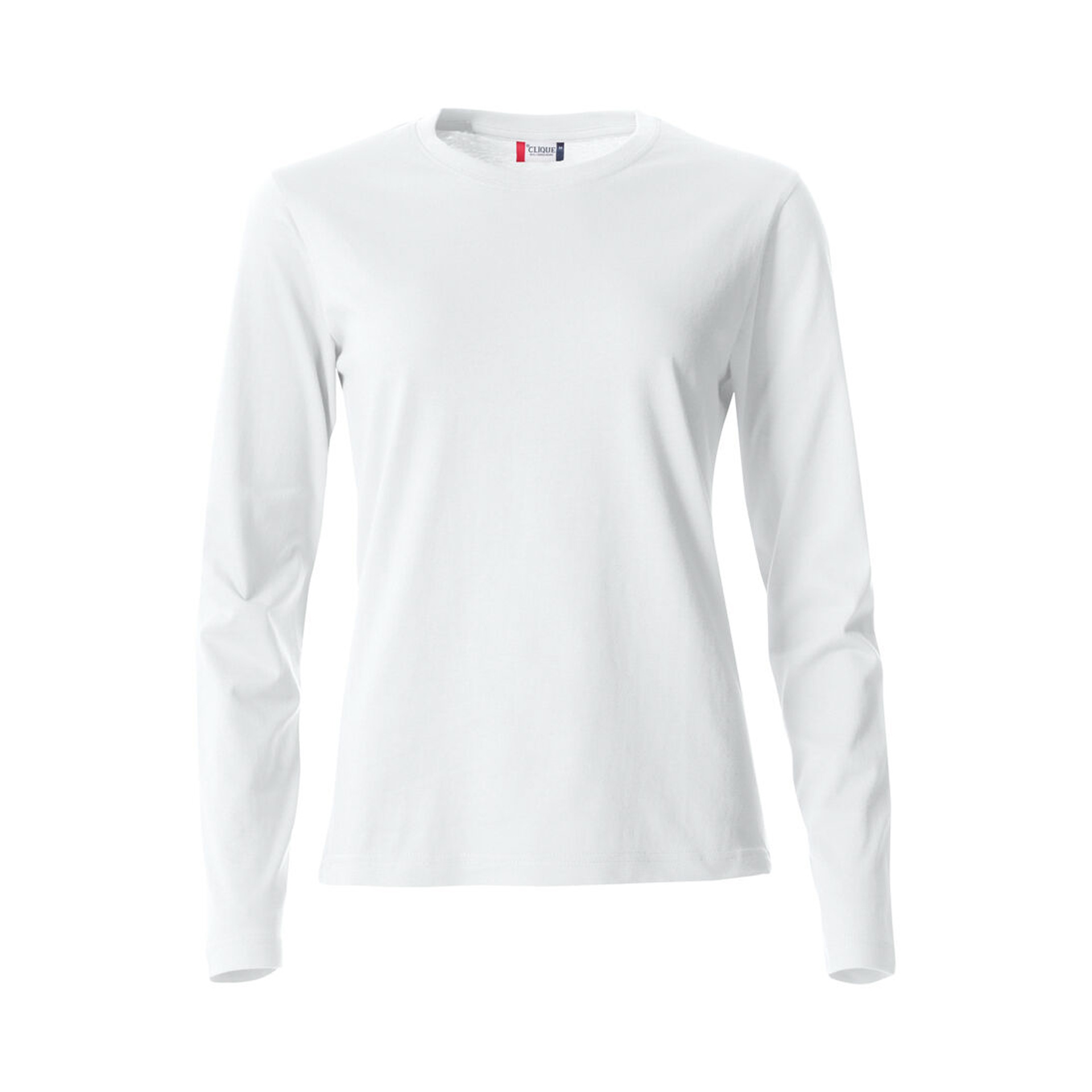Langarm-T-Shirt Damen Basic-T L/S in Weiss aus Baumwolle, Vorderansicht