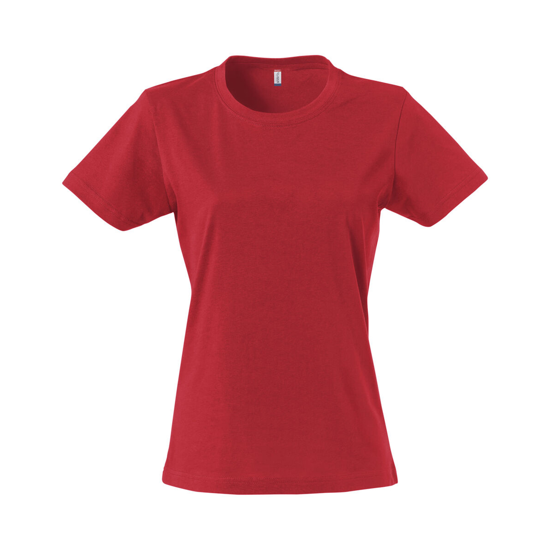 T-Shirt Damen Basic-T in Rot aus Baumwolle, Vorderansicht