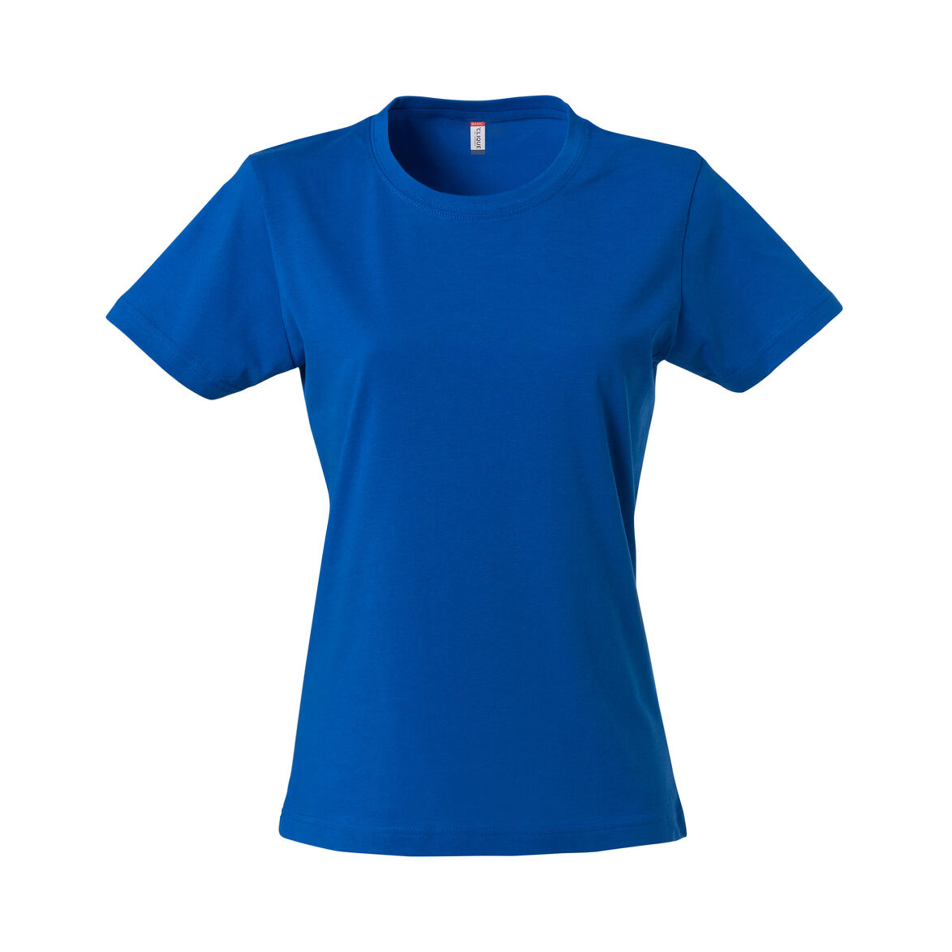 T-Shirt Damen Basic-T in Royal Blau aus Baumwolle, Vorderansicht