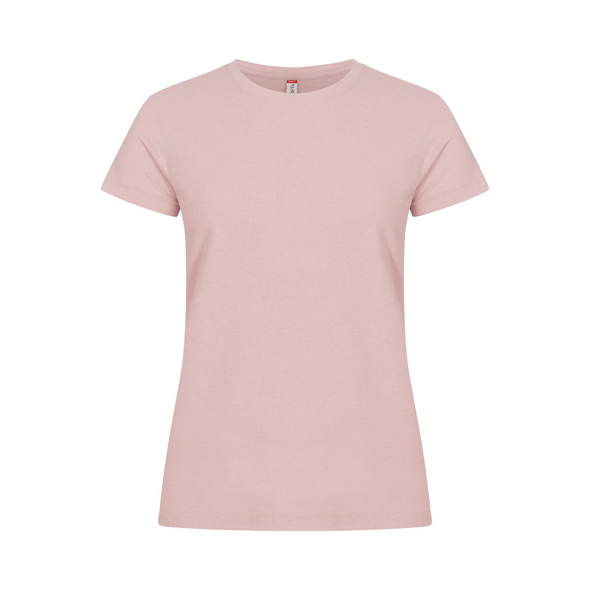 T-Shirt Damen Basic-T in Zartrosa aus Baumwolle, Vorderansicht