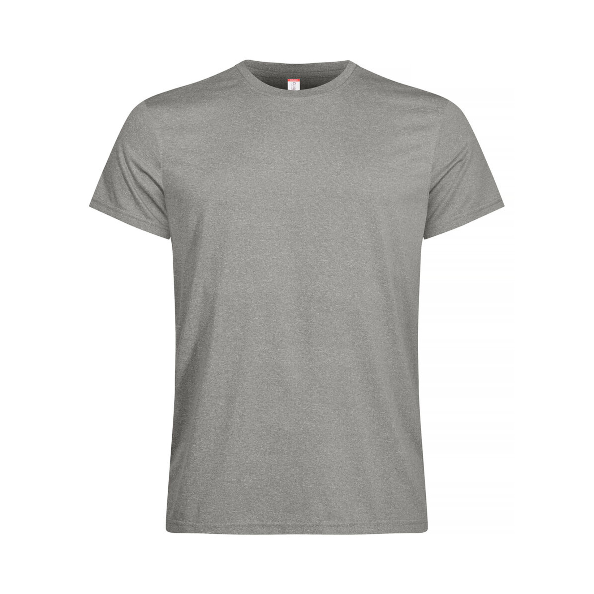 T-Shirt Herren Basic Active-T in Graumeliert aus Interlock, Vorderansicht