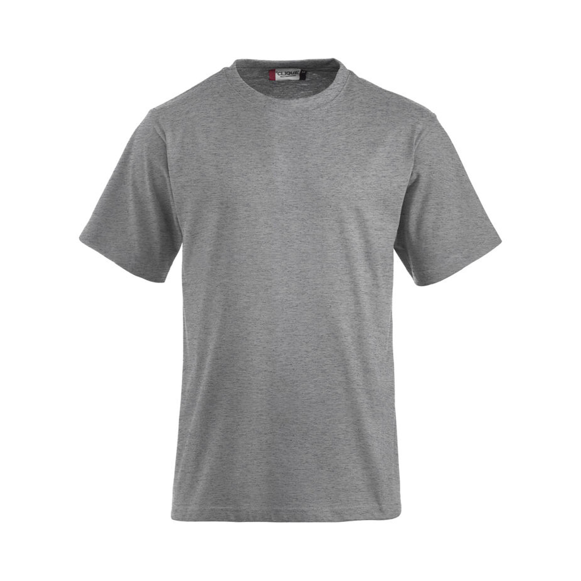 Unisex T-Shirt Classic-T in Graumeliert aus Baumwolle, Vorderansicht