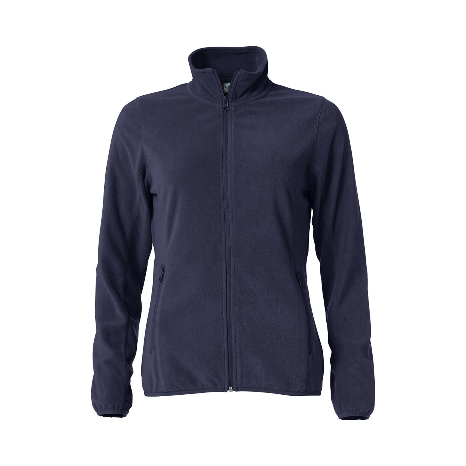Übergangsjacke Damen Basic Micro Fleece in Dunkelmarine mit Stehkragen, Vorderansicht