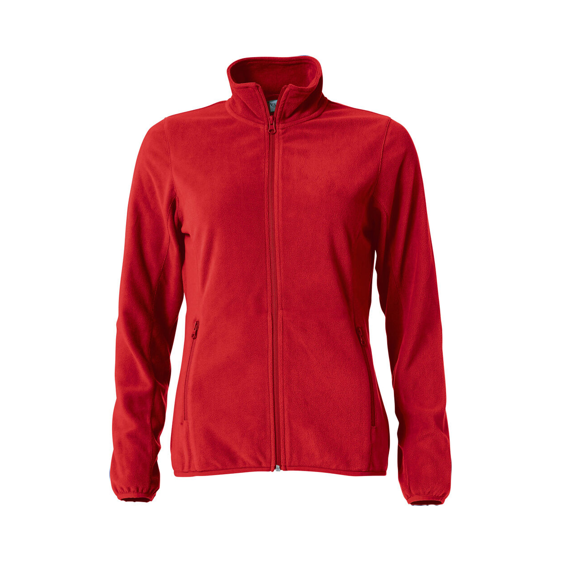 Übergangsjacke Damen Basic Micro Fleece in Rot mit Stehkragen, Vorderansicht