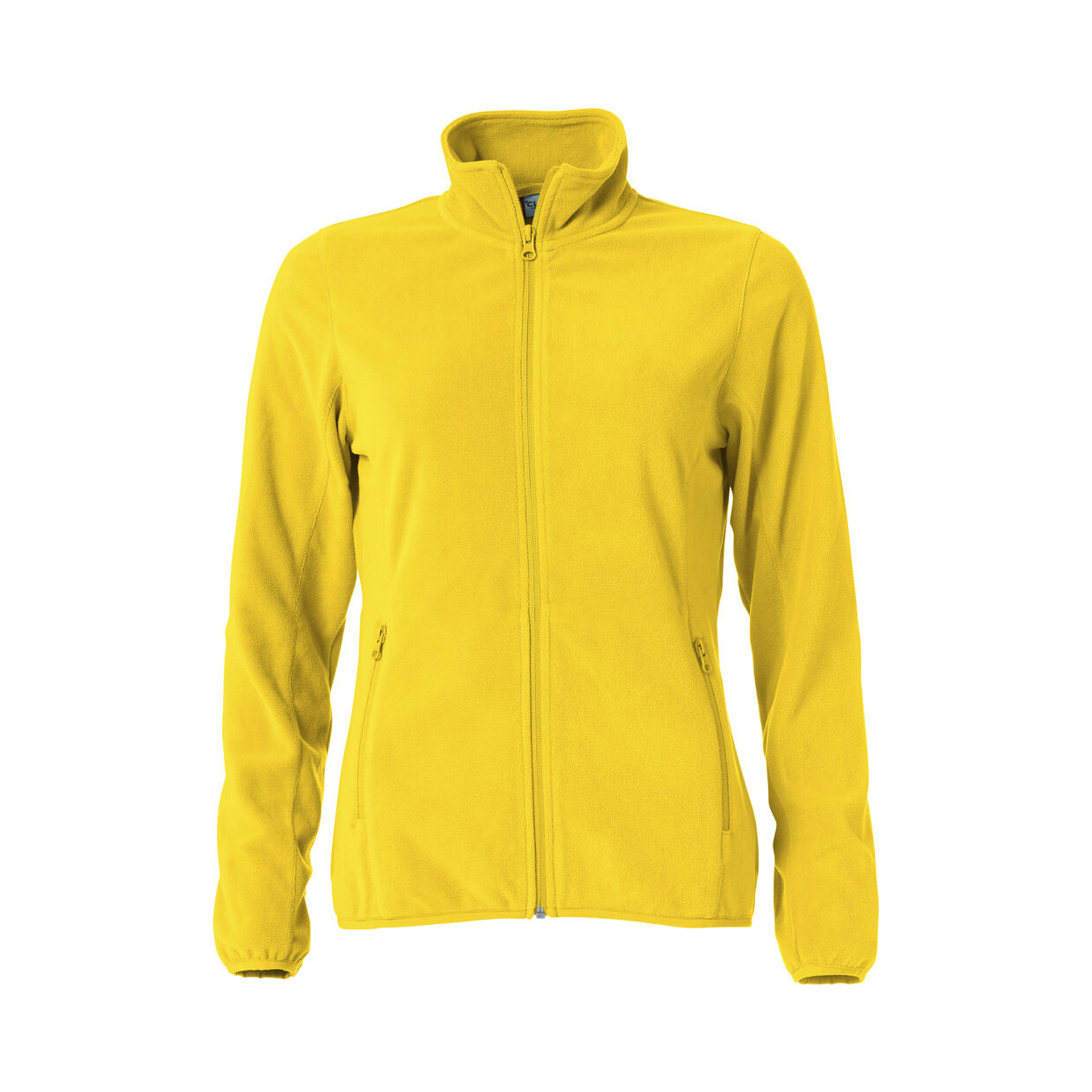 Übergangsjacke Damen Basic Micro Fleece in Zitrone mit Stehkragen, Vorderansicht