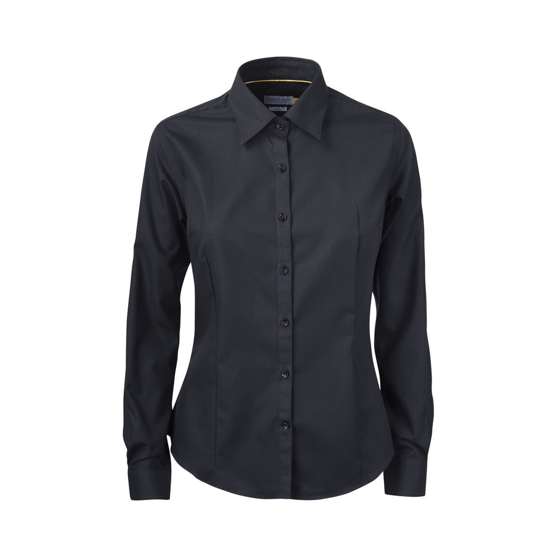 Damen-Bluse Yellow Bow 50 Women in Schwarz aus Fein-Twill, Vorderansicht
