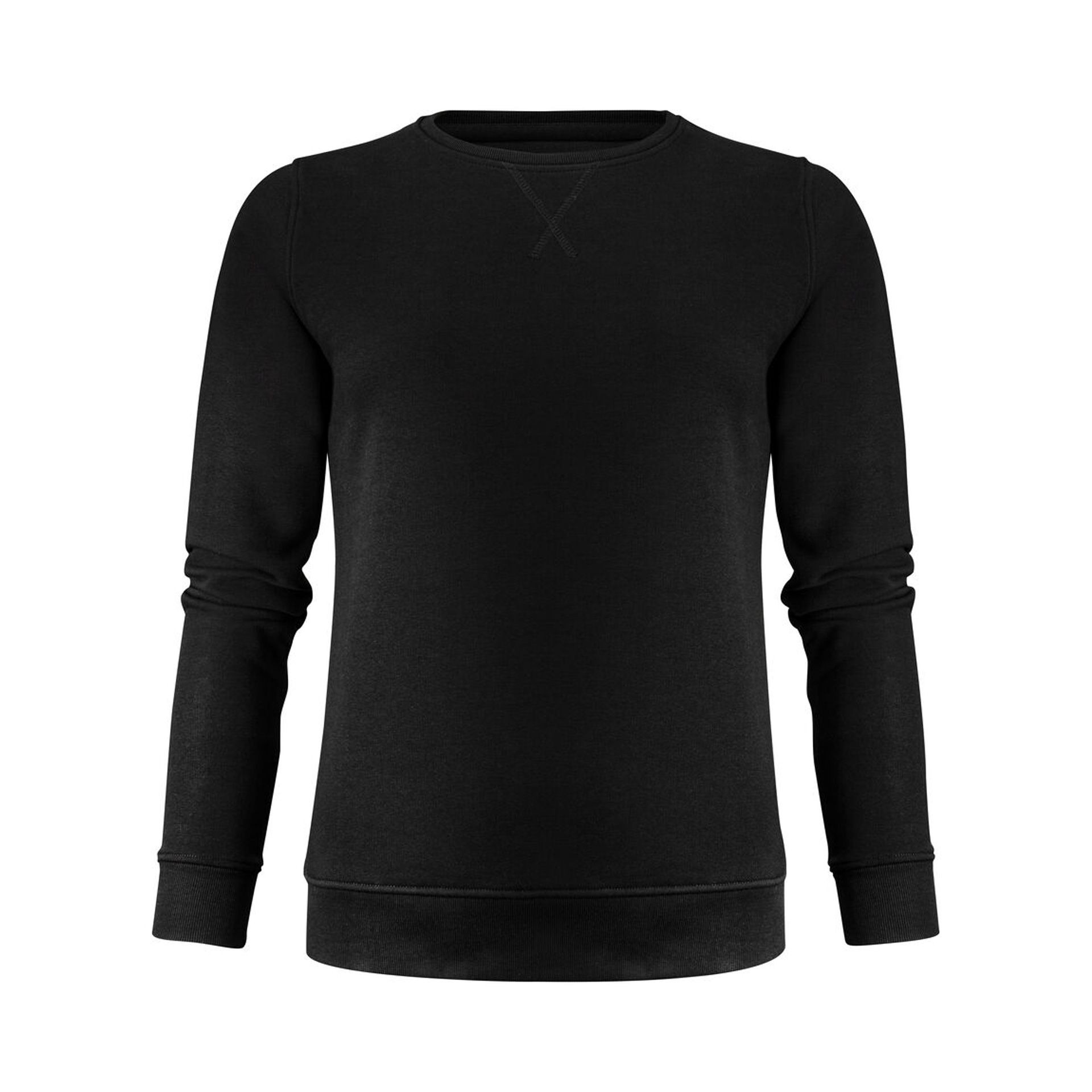 Pullover Damen Alder Heights in Schwarz, Rundhals im College-Stil, Vorderansicht